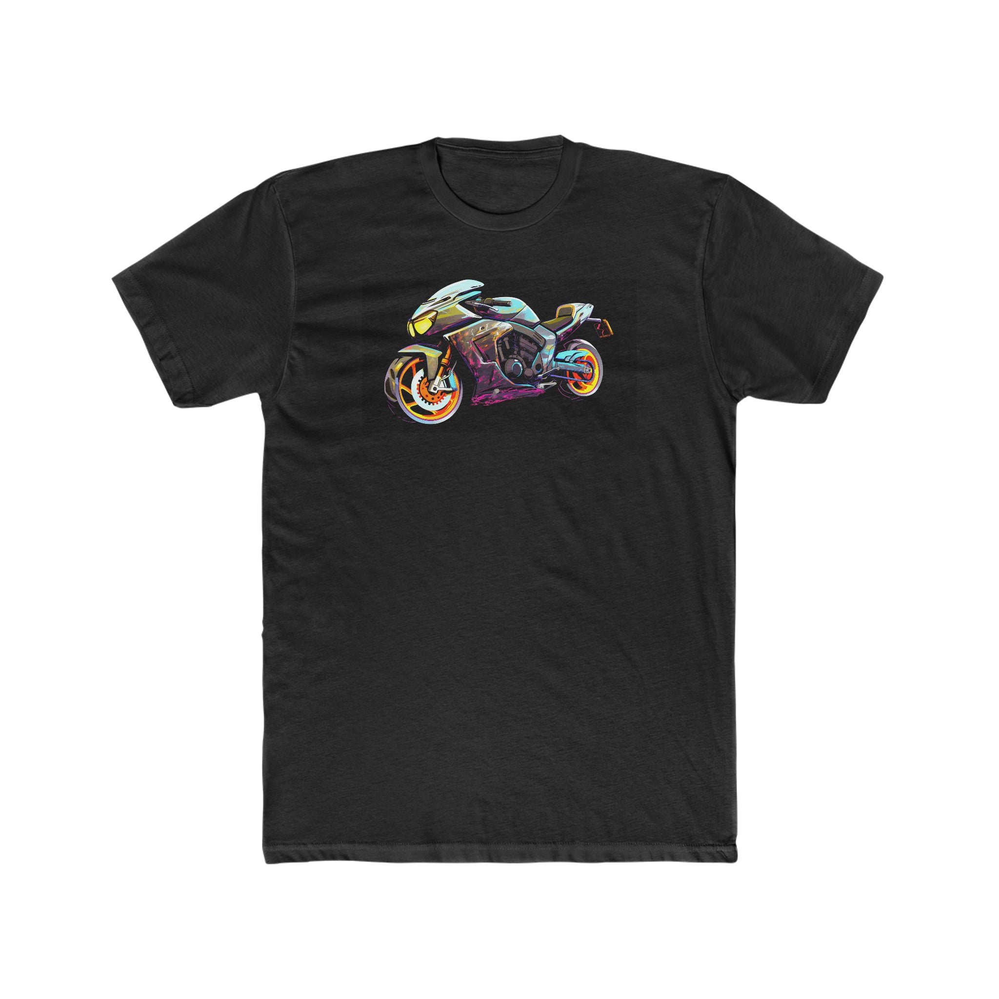 Men's Cotton Crew Tee - Pop Art - Motorcycle 03