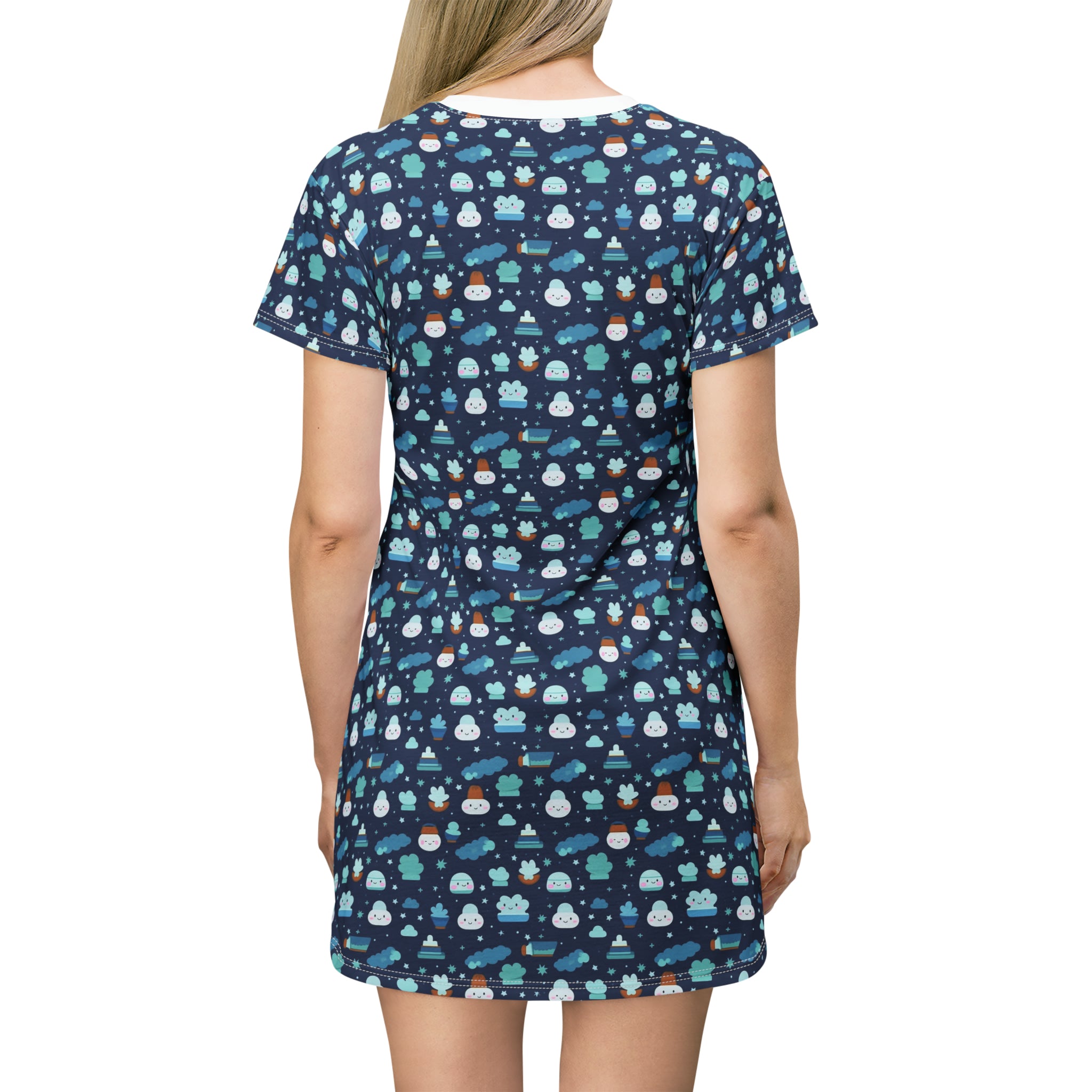 T-Shirt Dress (AOP) - Adorable Seamless Design 08