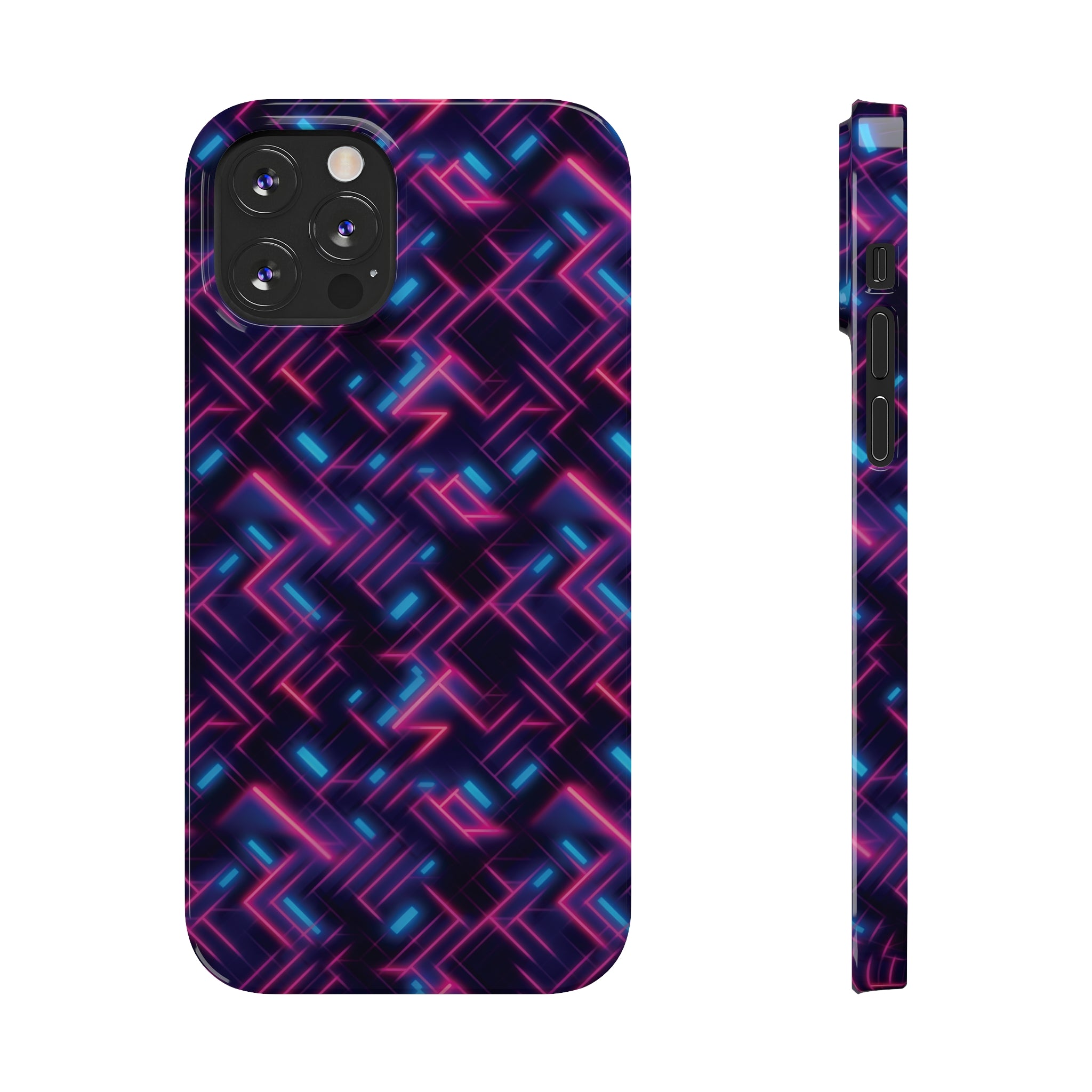 Slim Phone Cases (AOP) - Seamless Synthwave Designs 02