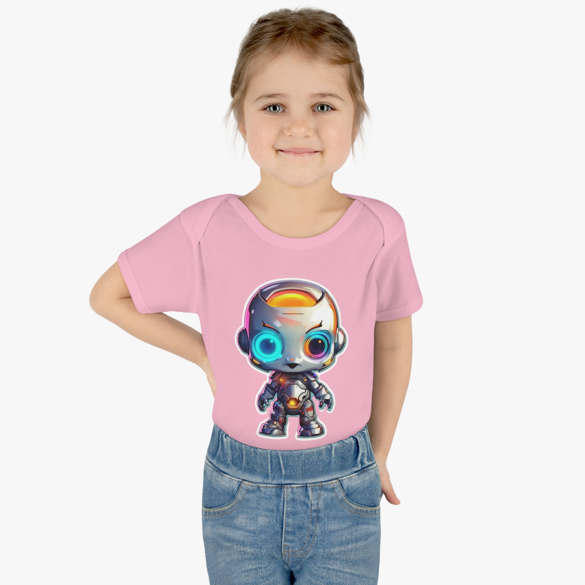 Infant Baby Rib Bodysuit - Bumble, Robot Pop Art 04