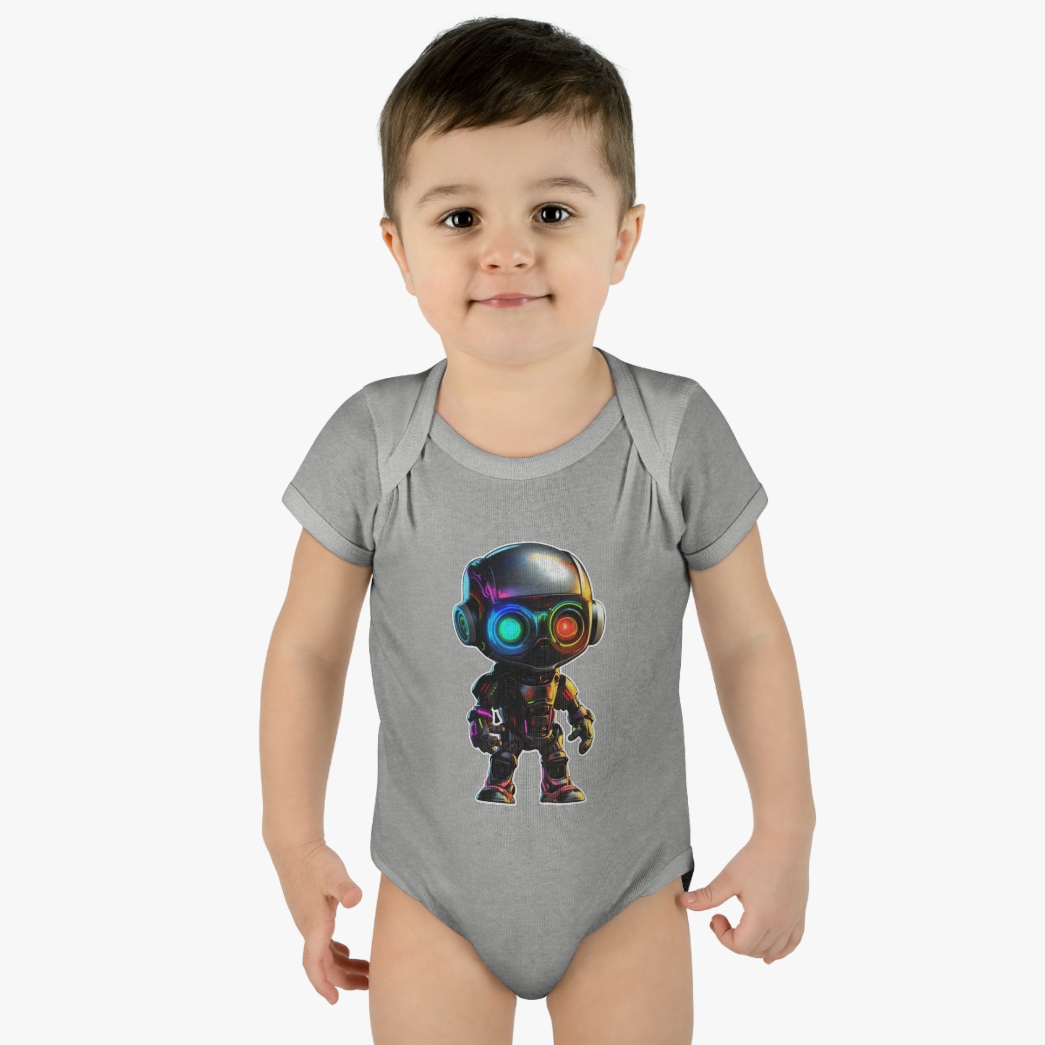 Infant Baby Rib Bodysuit - Byte, Robot Pop Art 06