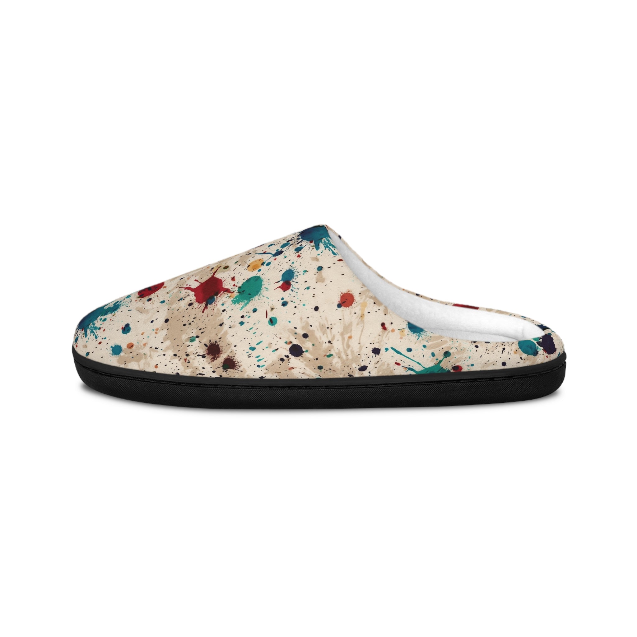 Men's Indoor Slippers (AOP) - Seamless Color Splatter Design 07