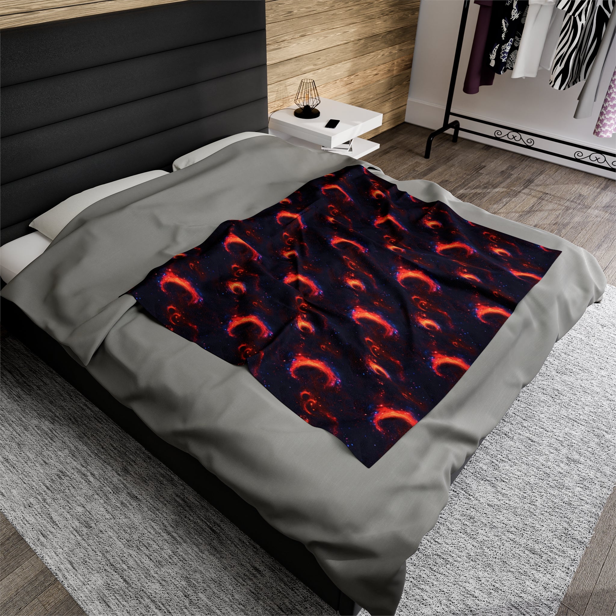 Velveteen Plush Blanket (AOP) - Fantasy Galaxies 10