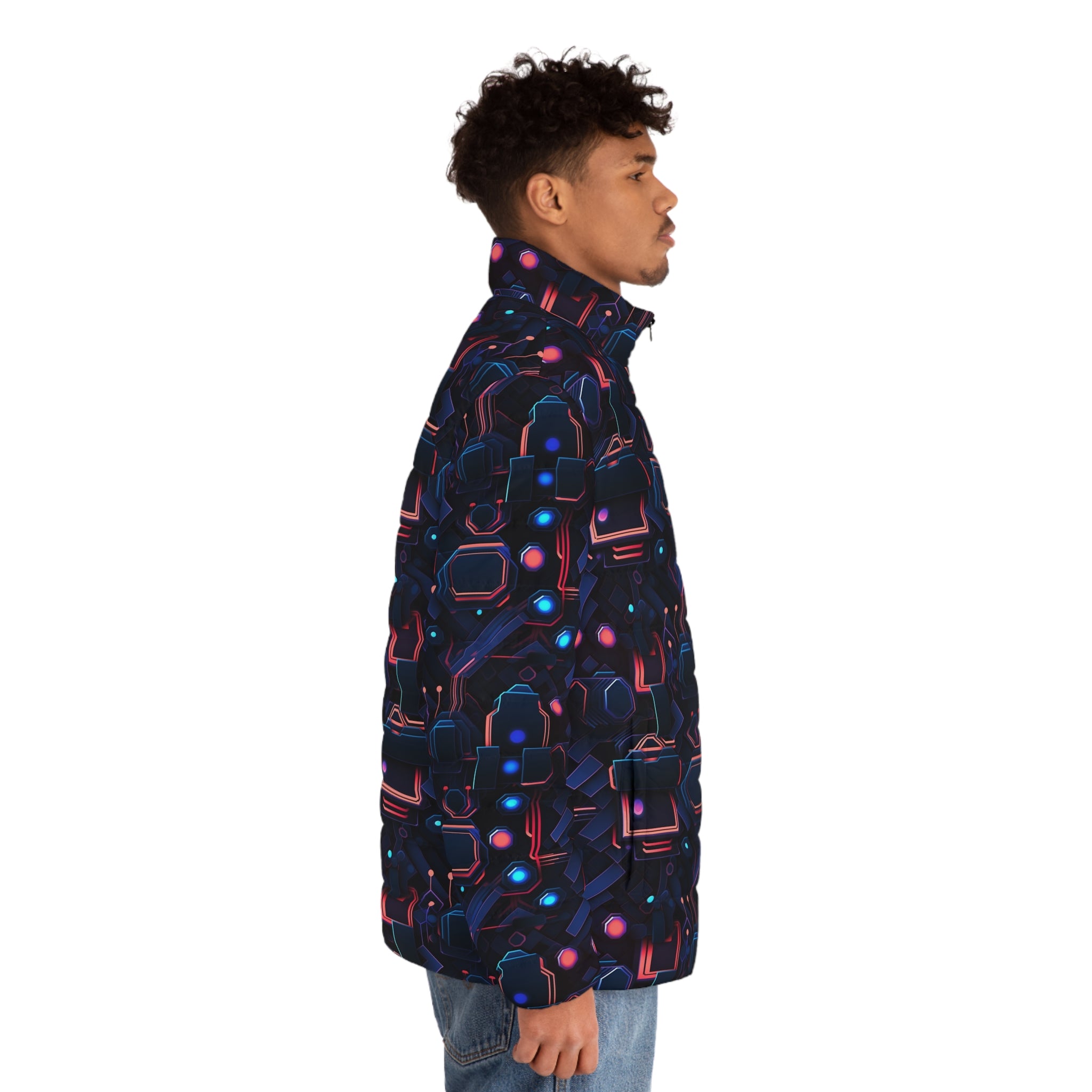 Men's Puffer Jacket (AOP) - Abstract Designs 04