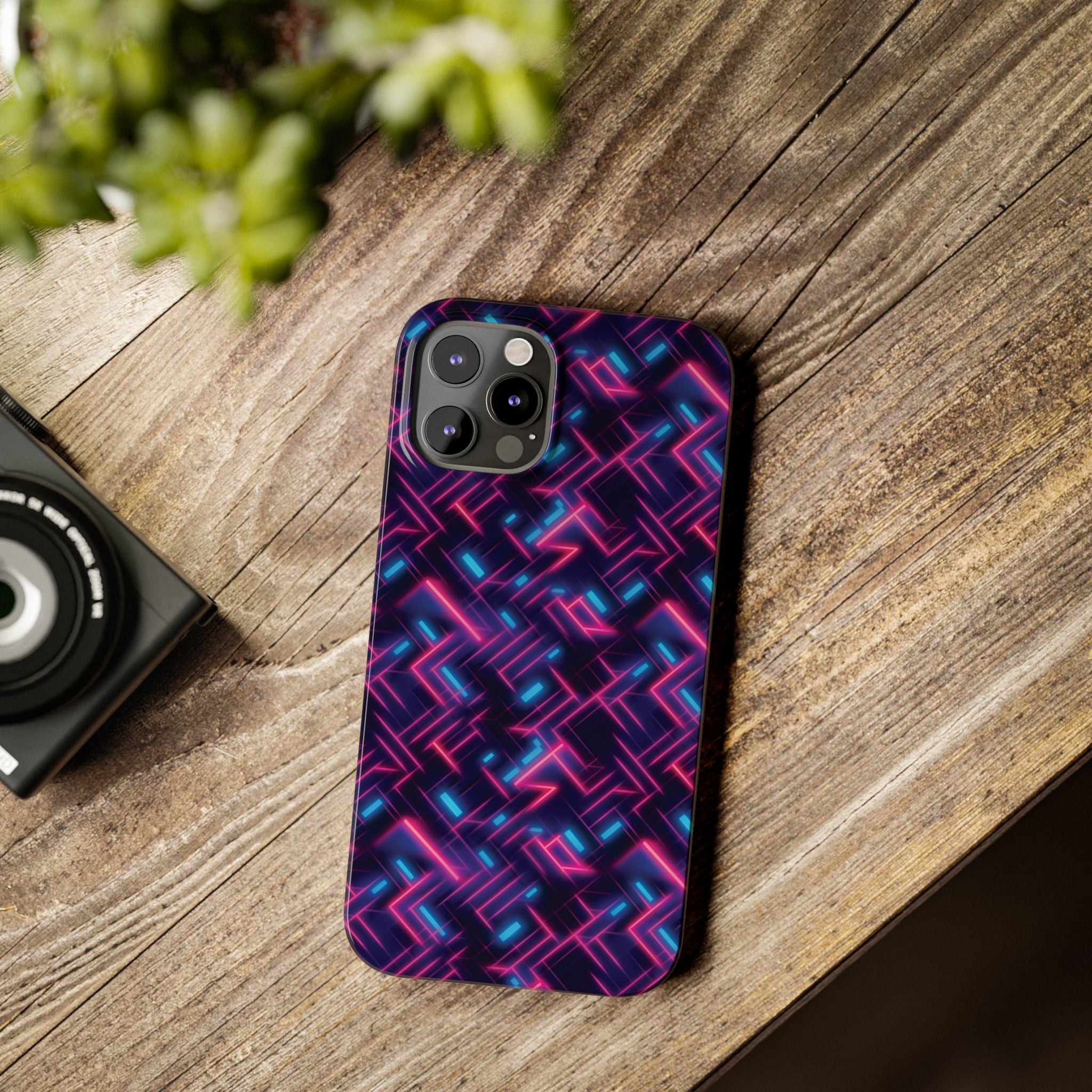 Slim Phone Cases (AOP) - Seamless Synthwave Designs 02