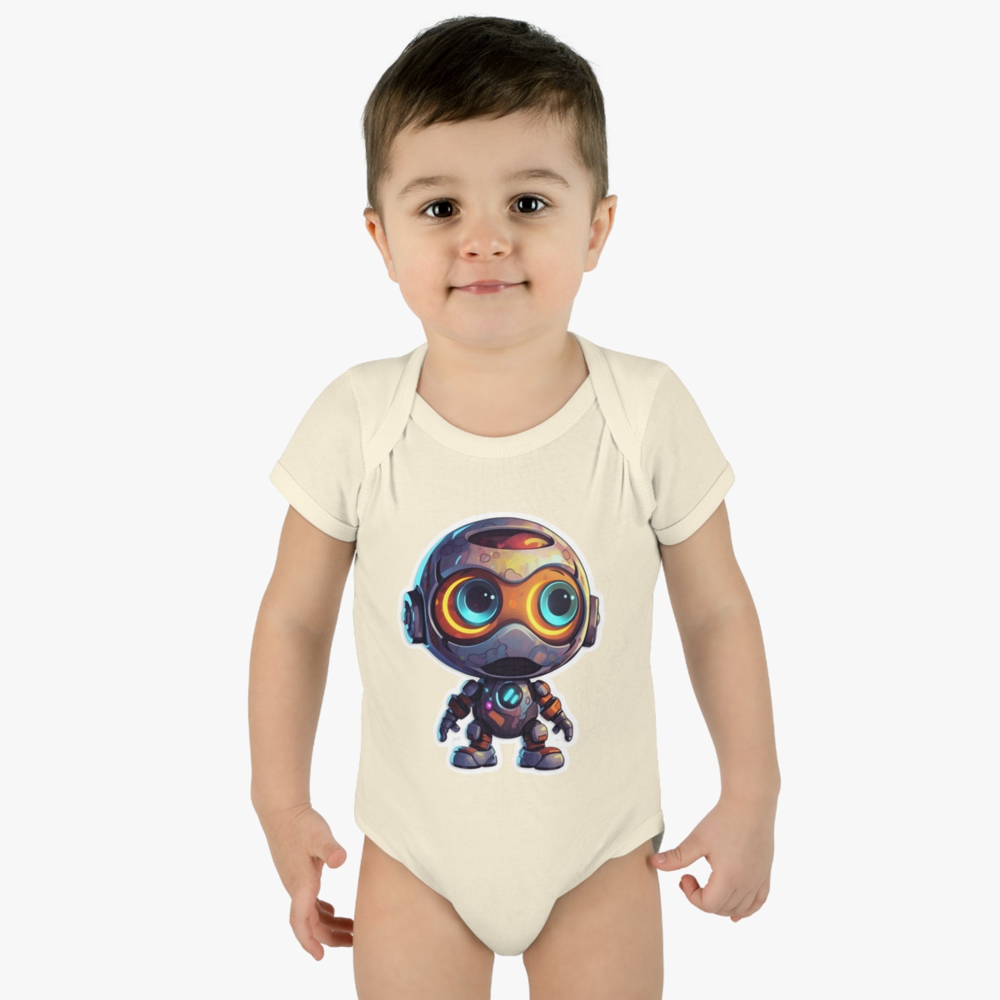 Infant Baby Rib Bodysuit - Chime, Robot Pop Art 06