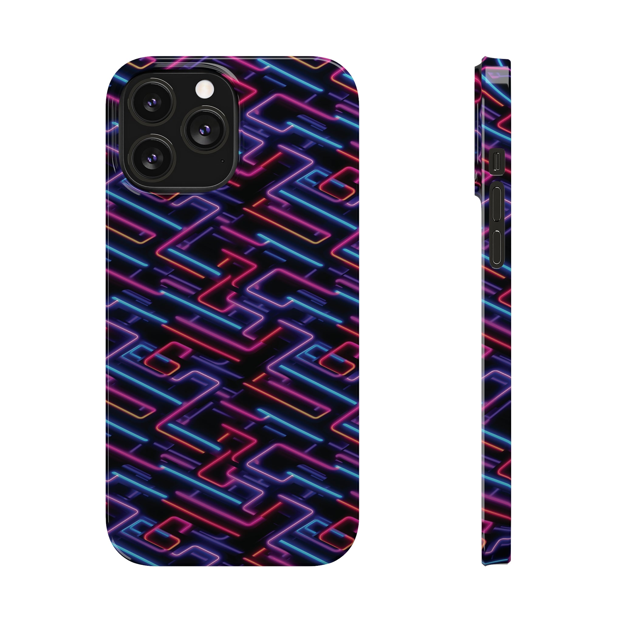 Slim Phone Cases (AOP) - Seamless Neon Designs 01