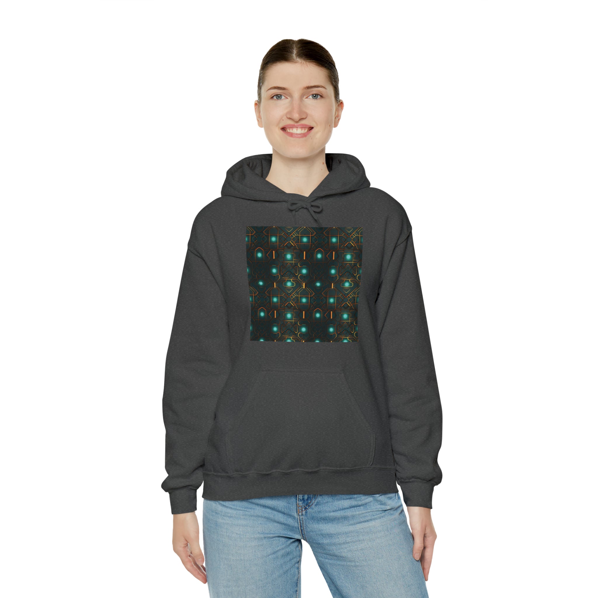 Unisex Heavy Blend™ Hooded Sweatshirt - Abstract Neon Designs 09