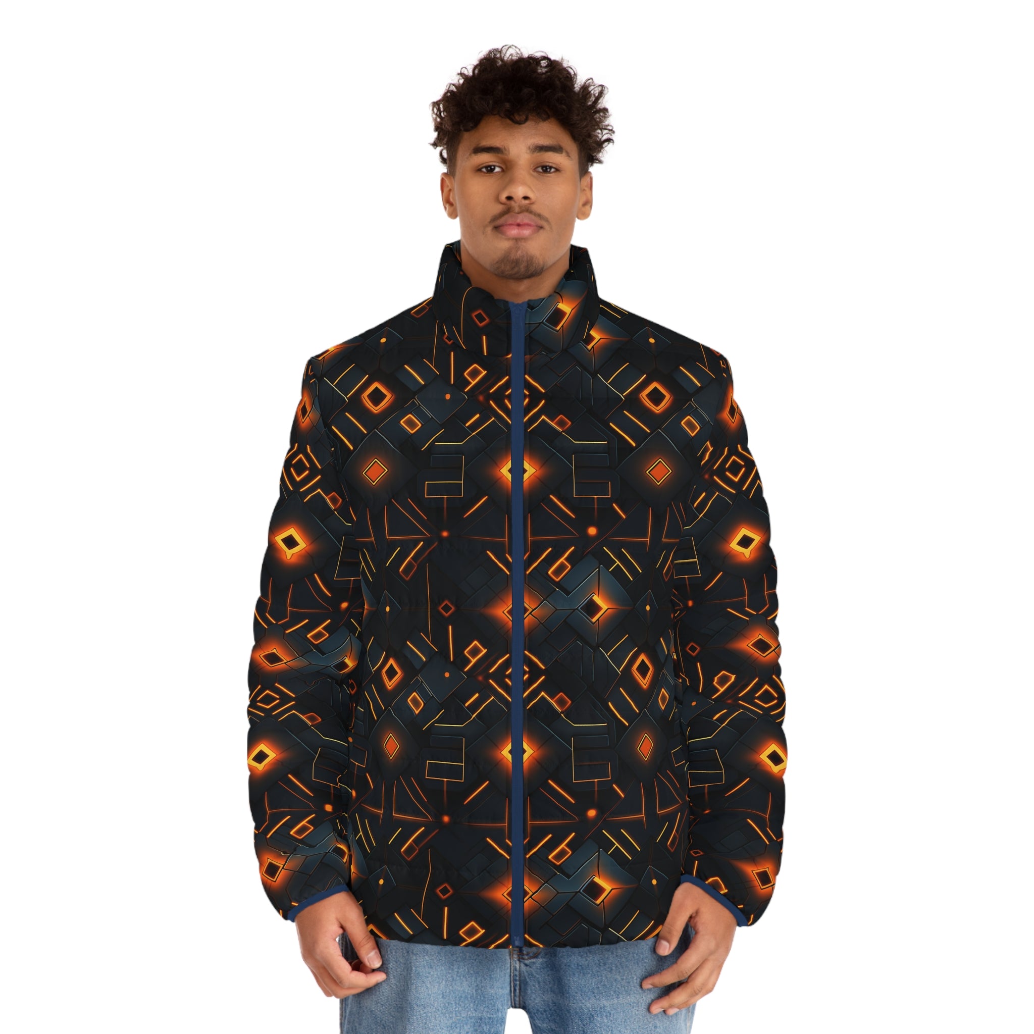 Men's Puffer Jacket (AOP) - Abstract Designs 02