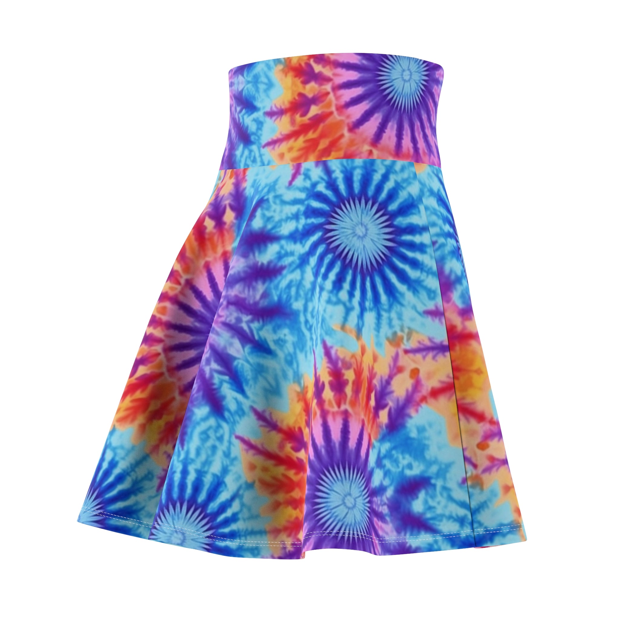 Women's Skater Skirt (AOP) (Tie Dye) - Seamless Tie-Dye Designs 01