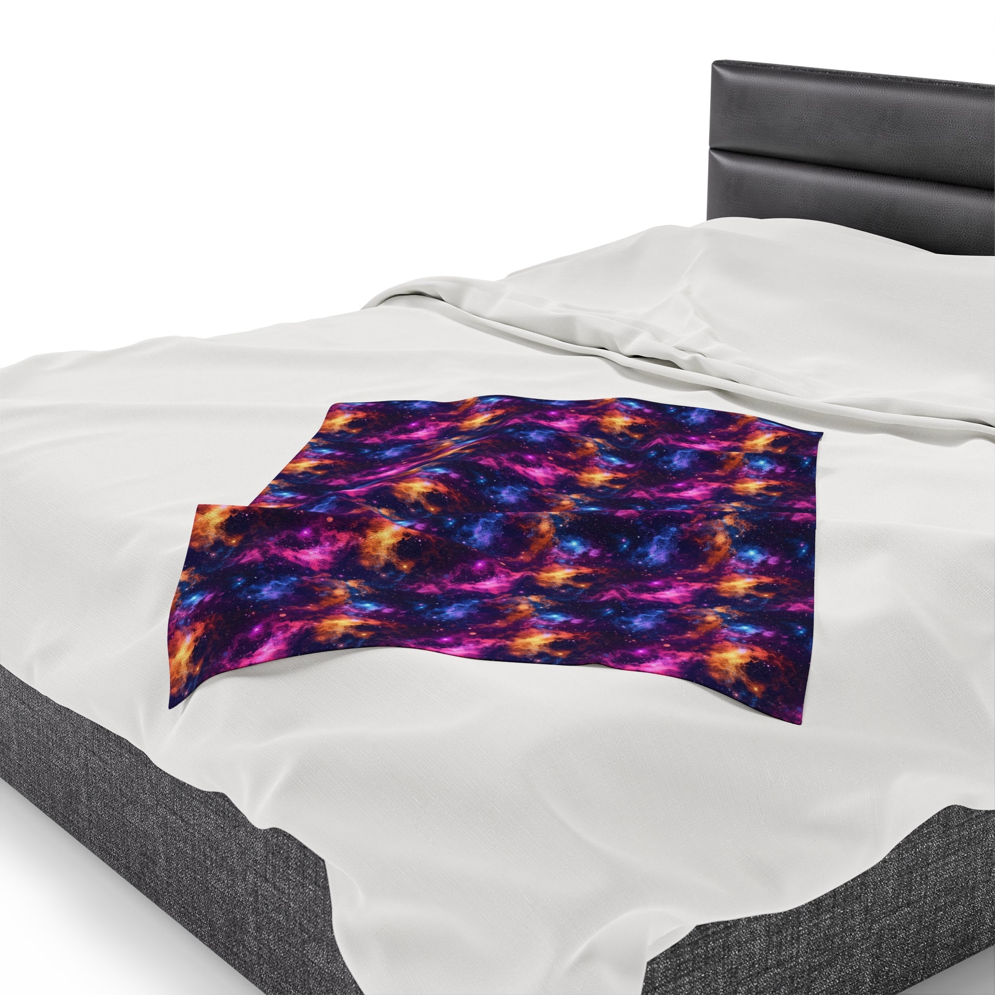 Velveteen Plush Blanket (AOP) - Fantasy Galaxies 06