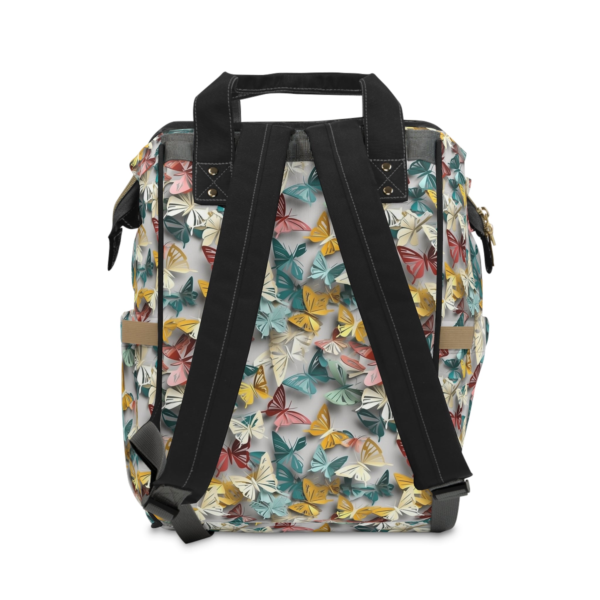 Multifunctional Diaper Backpack (AOP) - Seamless Butterflies Design 02