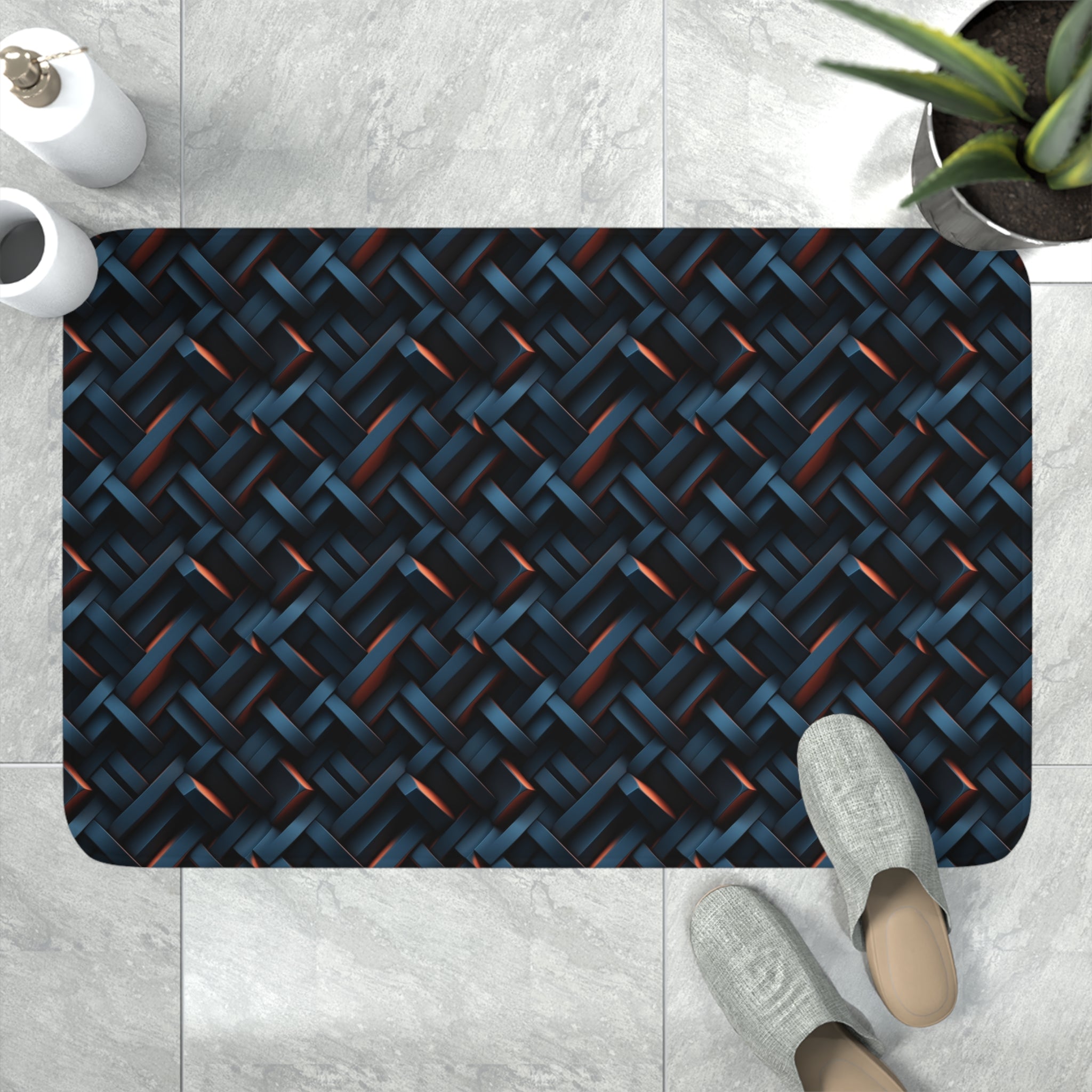 Memory Foam Bath Mat (AOP) - Seamless 3D Digital Designs