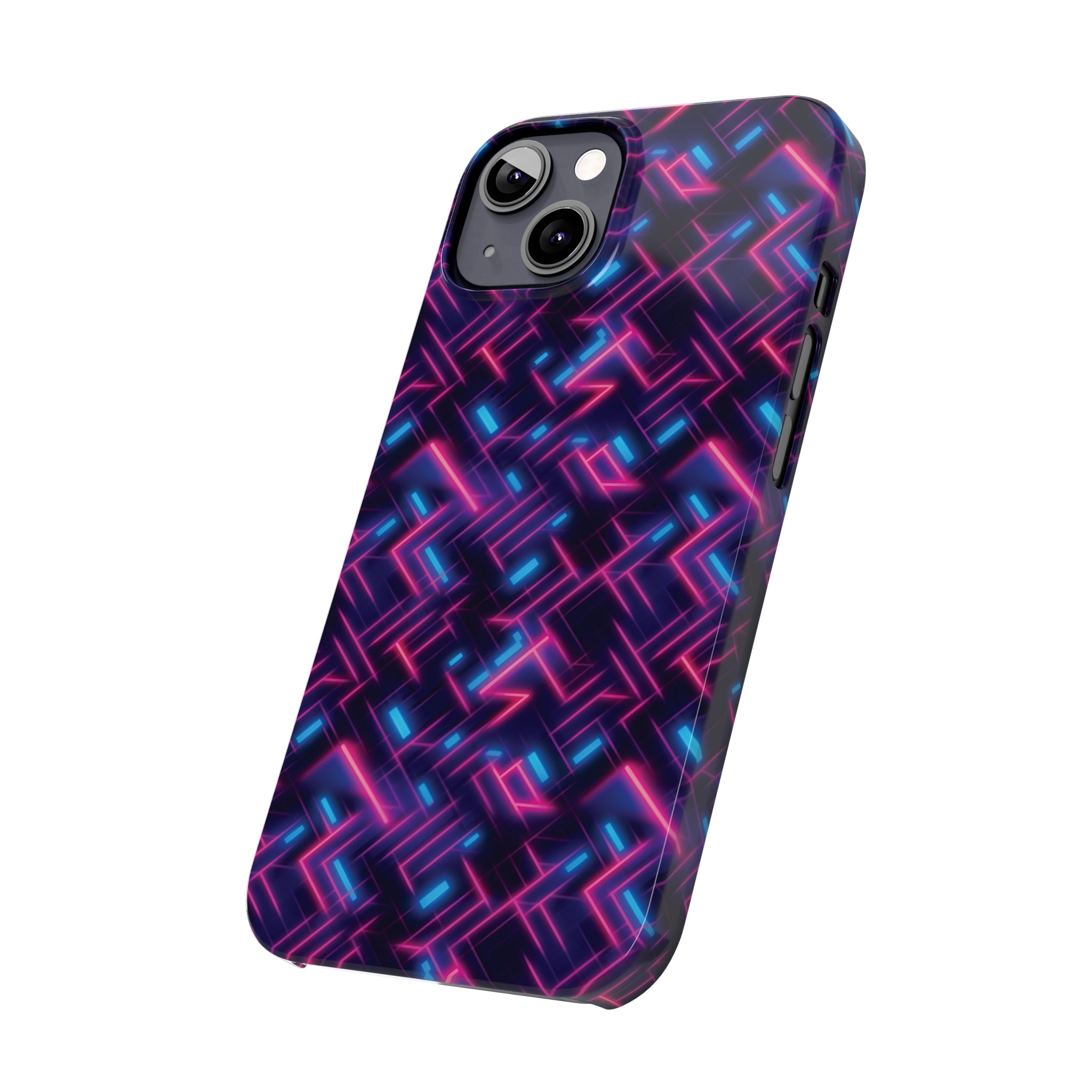 Slim Phone Cases (AOP) - Seamless Synthwave Designs 02