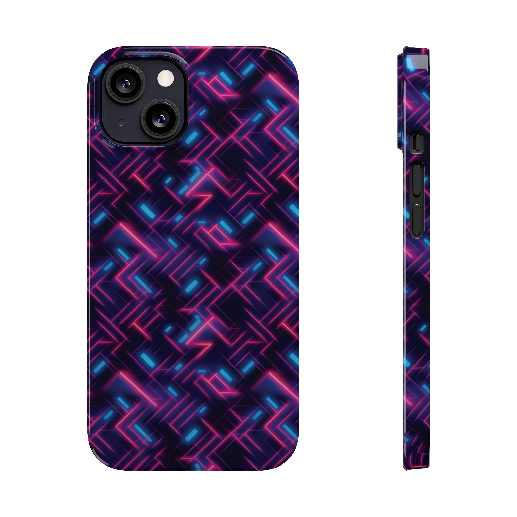 Slim Phone Cases (AOP) - Seamless Synthwave Designs 02