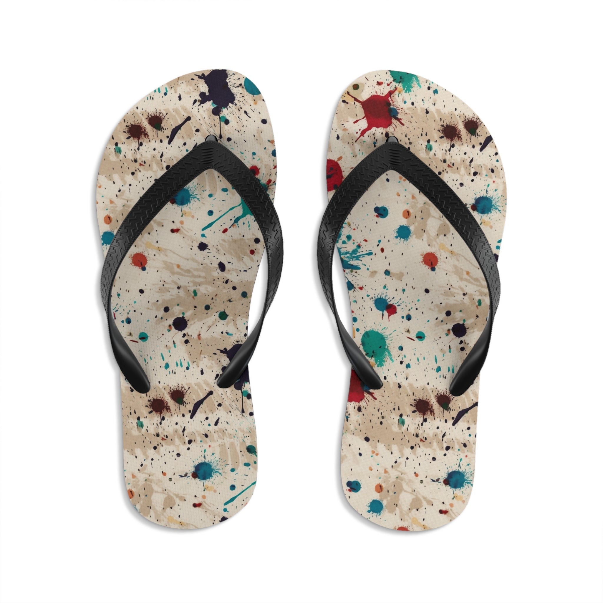 Unisex Flip-Flops (AOP) - Seamless Color Splatter Designs 07