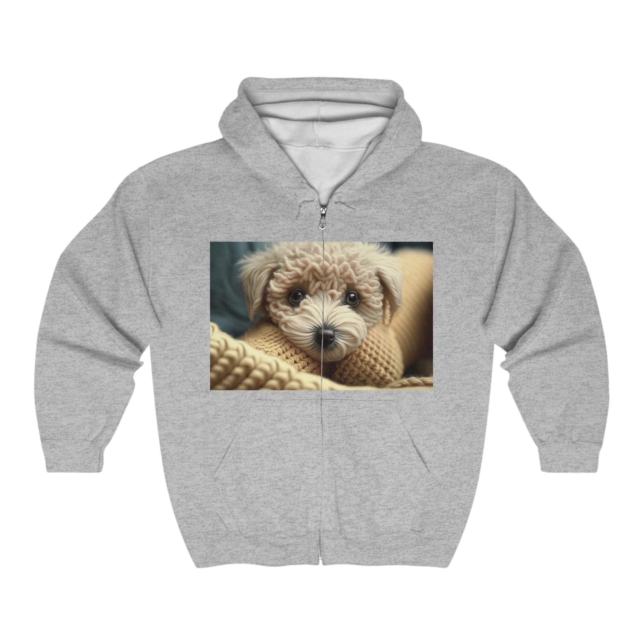 Unisex Heavy Blend™ Full Zip Hooded Sweatshirt - Baby Animals - Dog