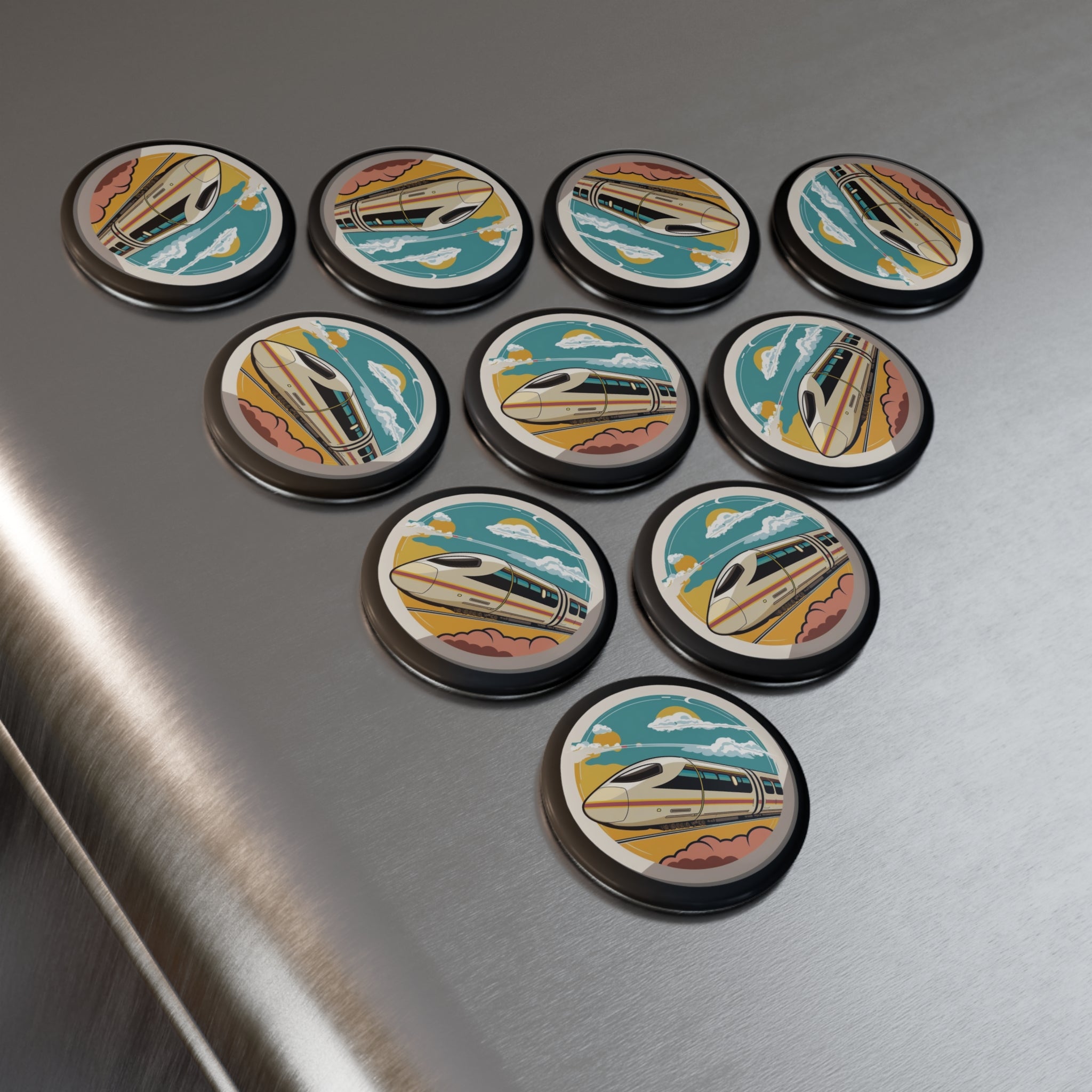 Button Magnet, Round (1 & 10 pcs) - Maglev Train