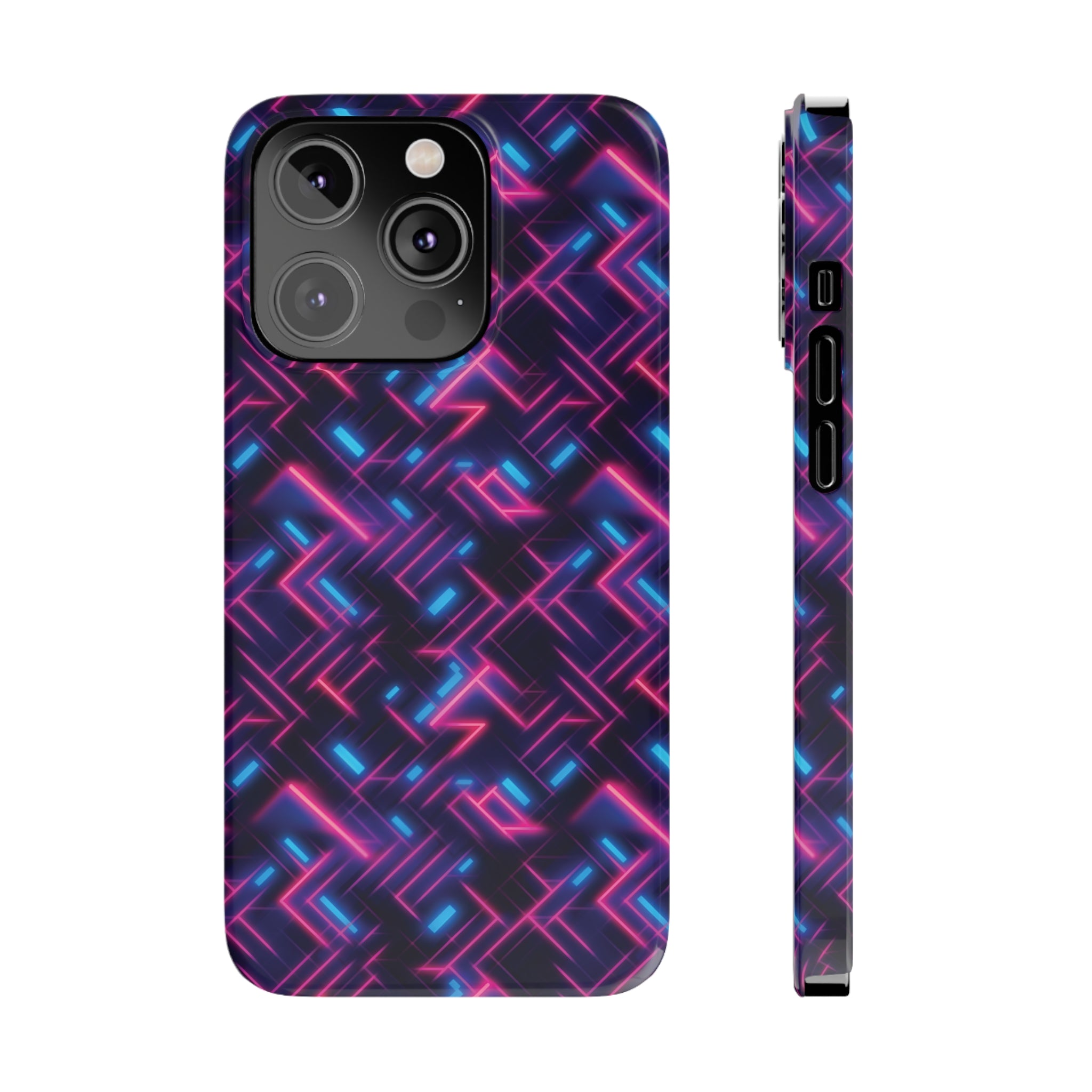 Slim Phone Cases (AOP) - Seamless Synthwave Designs 02