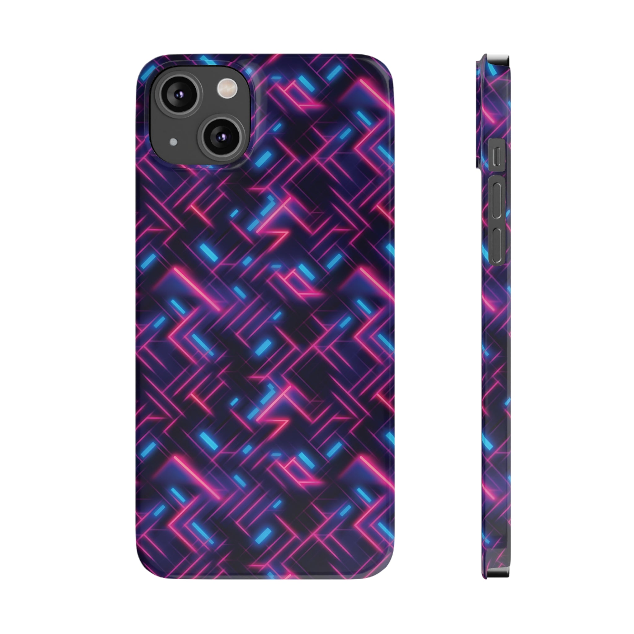 Slim Phone Cases (AOP) - Seamless Synthwave Designs 02