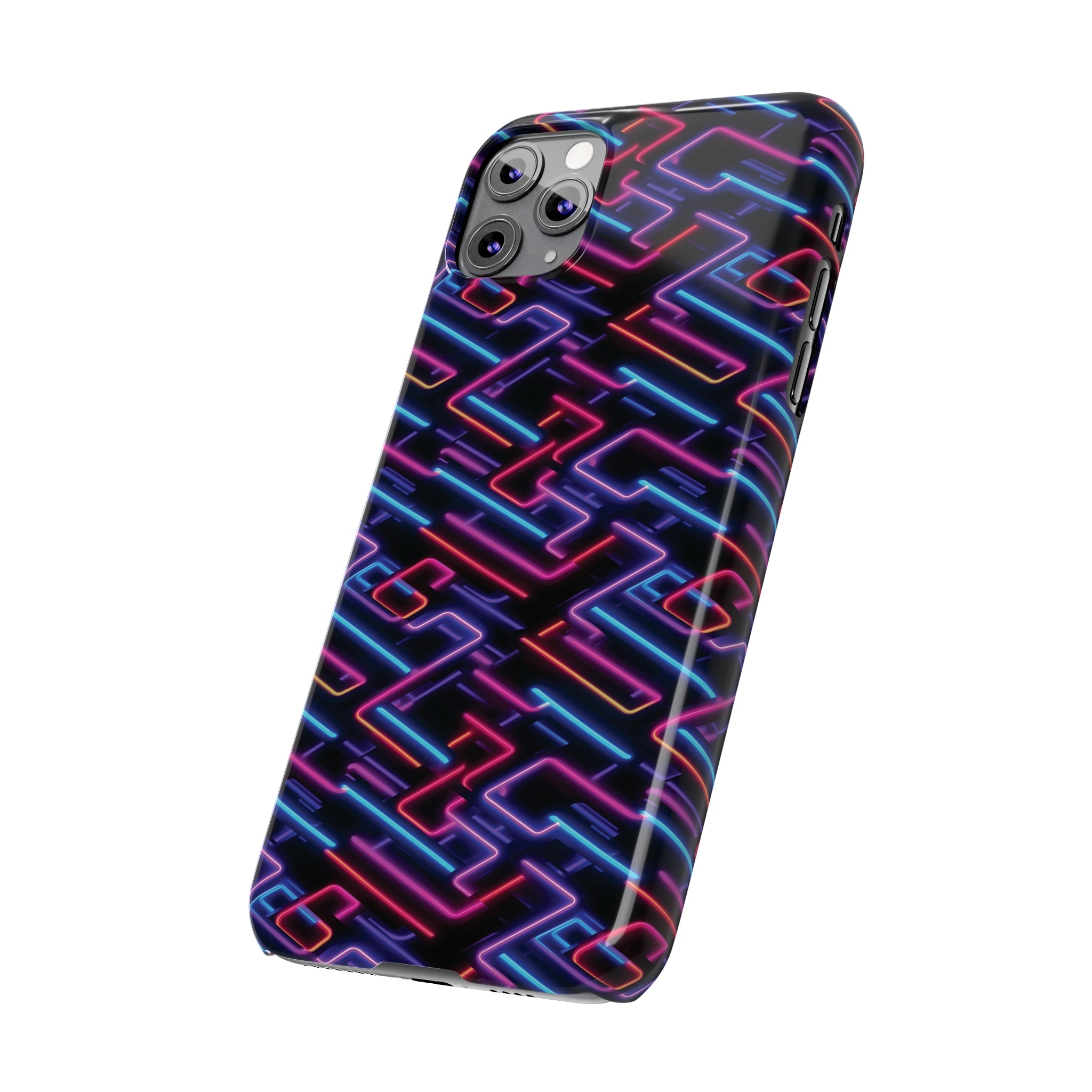 Slim Phone Cases (AOP) - Seamless Neon Designs 01