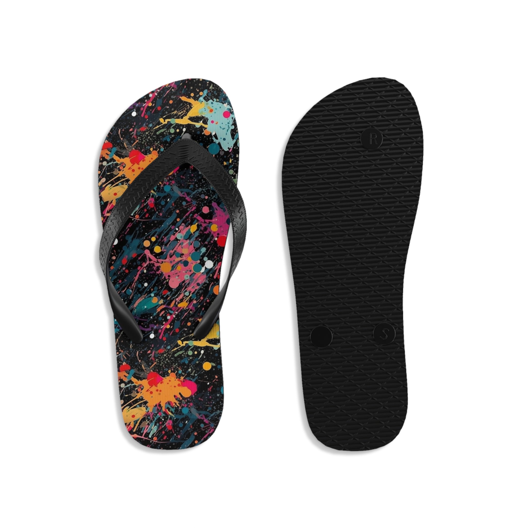 Unisex Flip-Flops (AOP) - Seamless Color Splatter Designs 03