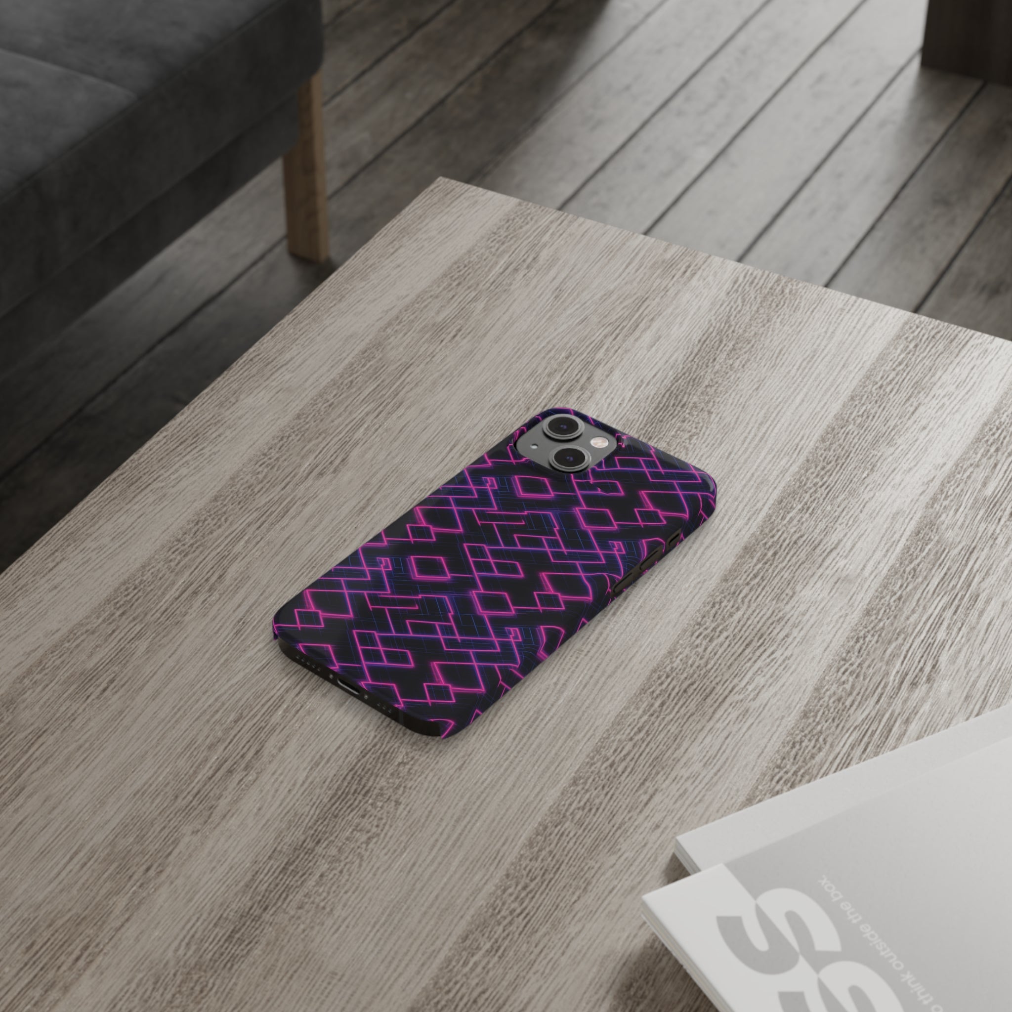 Slim Phone Cases (AOP) - Seamless Synthwave Designs 01