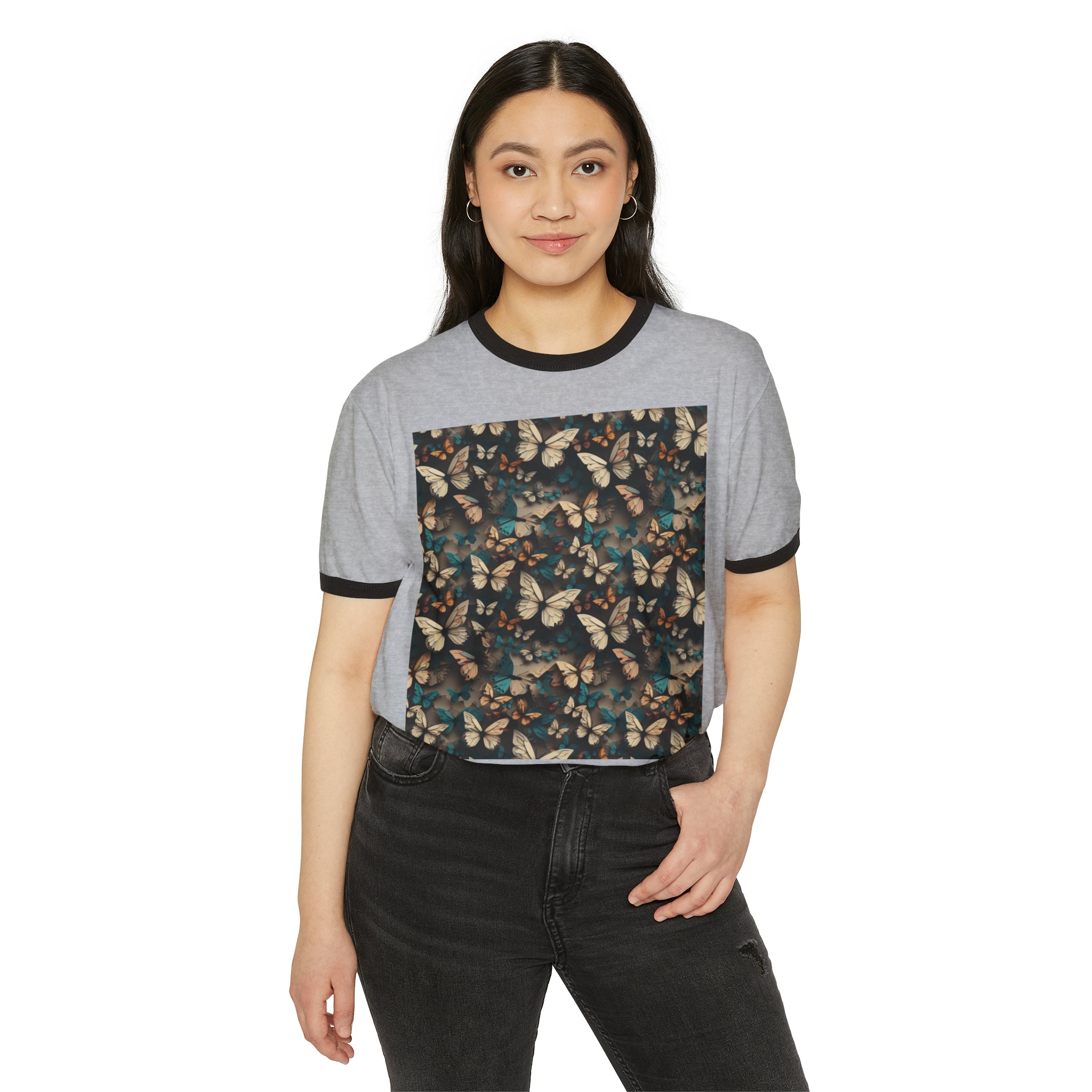 Unisex Cotton Ringer T-Shirt - Abstract Designs 08