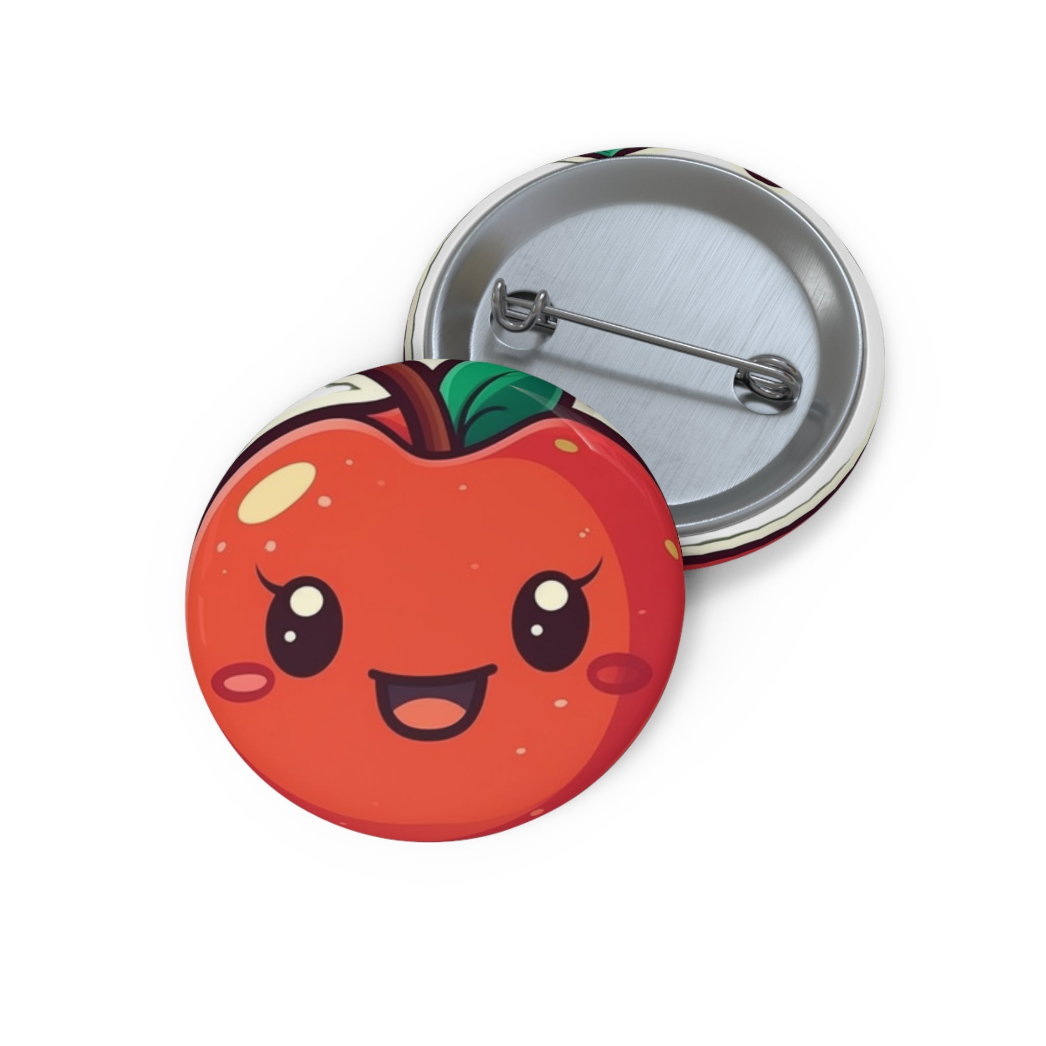 Custom Pin Buttons - Red Apple