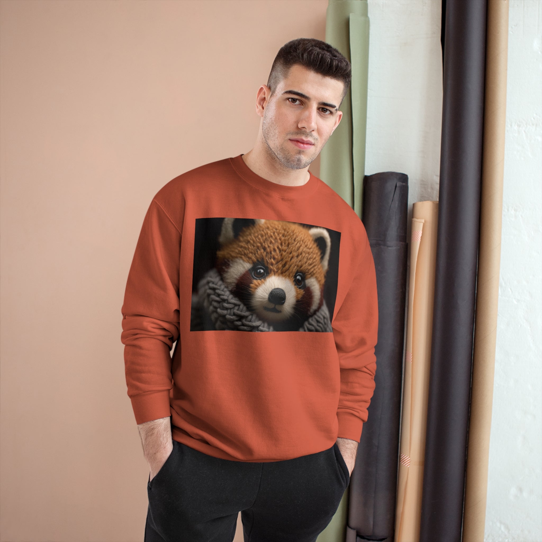 Champion Sweatshirt - Knit Animals, Red Panda Cub