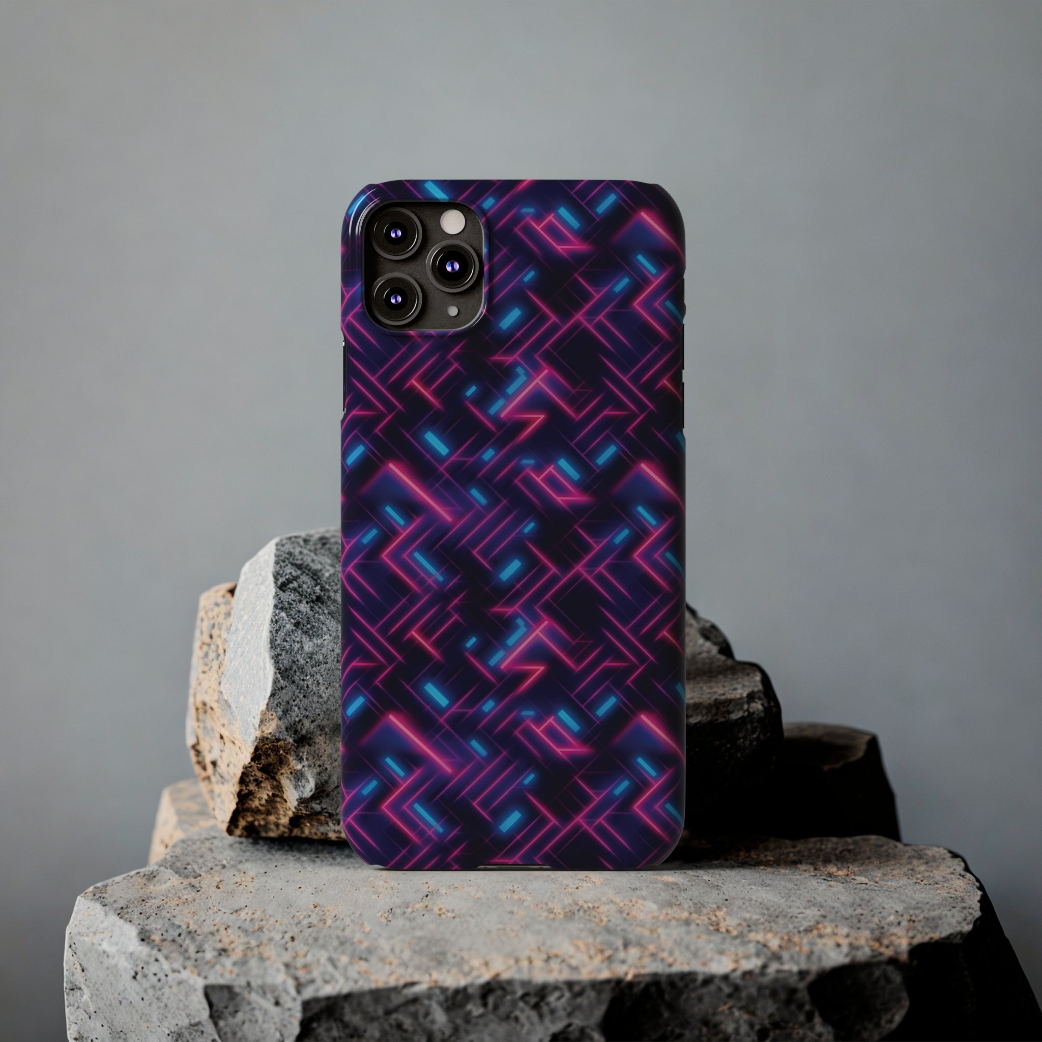 Slim Phone Cases (AOP) - Seamless Synthwave Designs 02