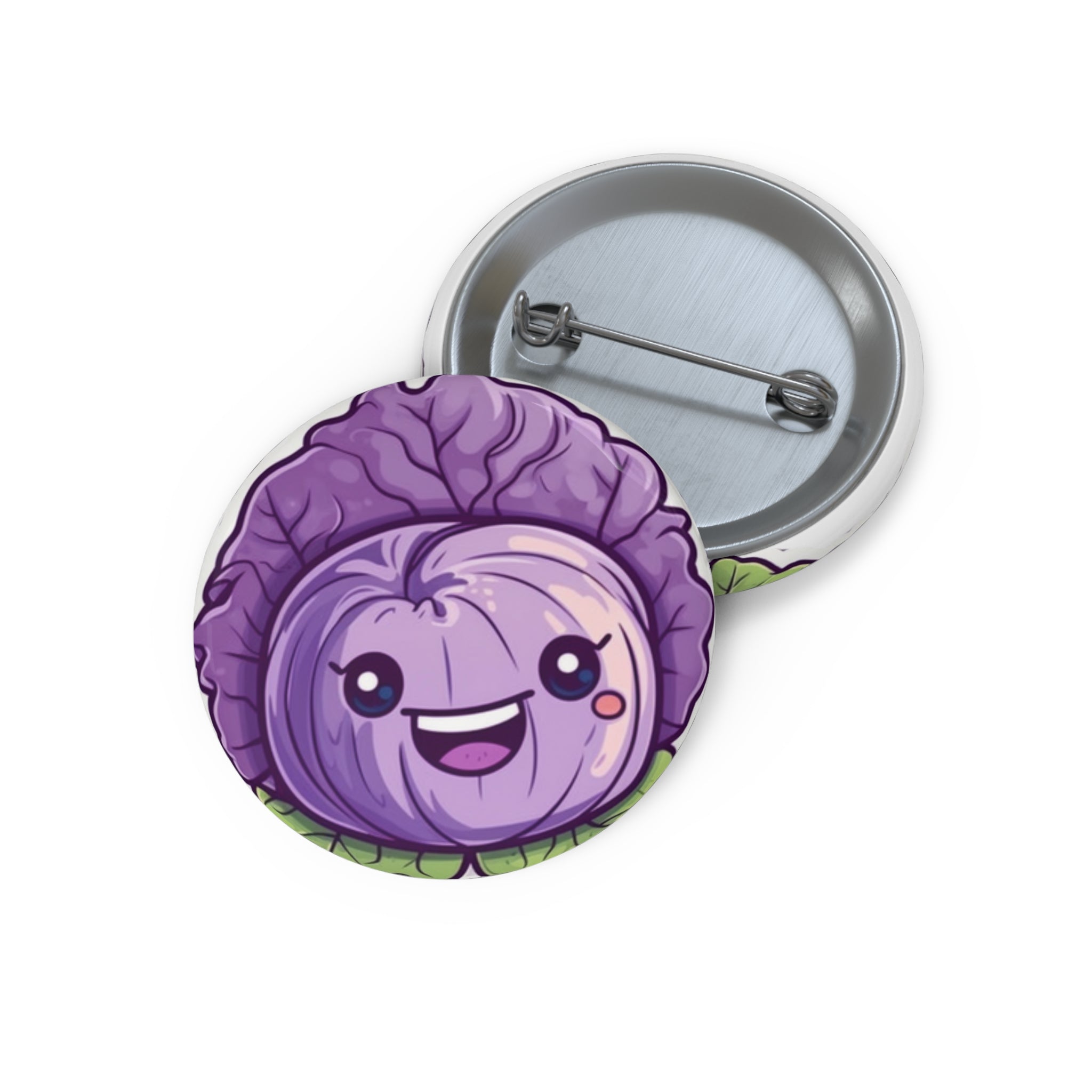 Custom Pin Buttons - Purple Cabbage