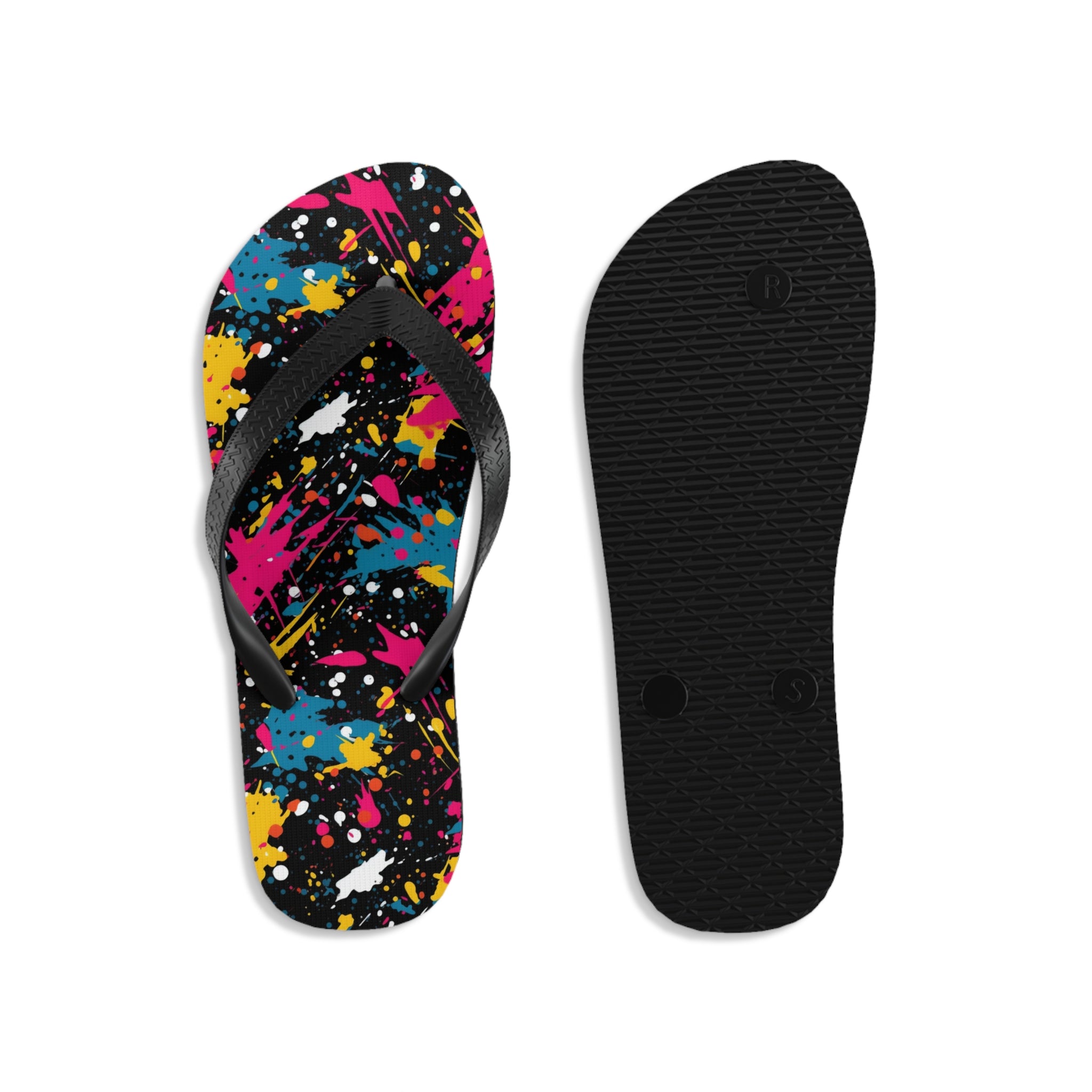 Unisex Flip-Flops (AOP) - Seamless Color Splatter Designs 10