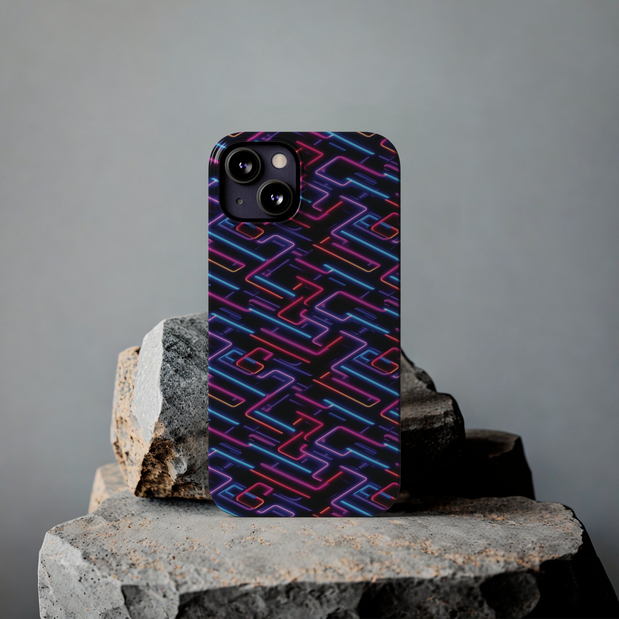 Slim Phone Cases (AOP) - Seamless Neon Designs 01