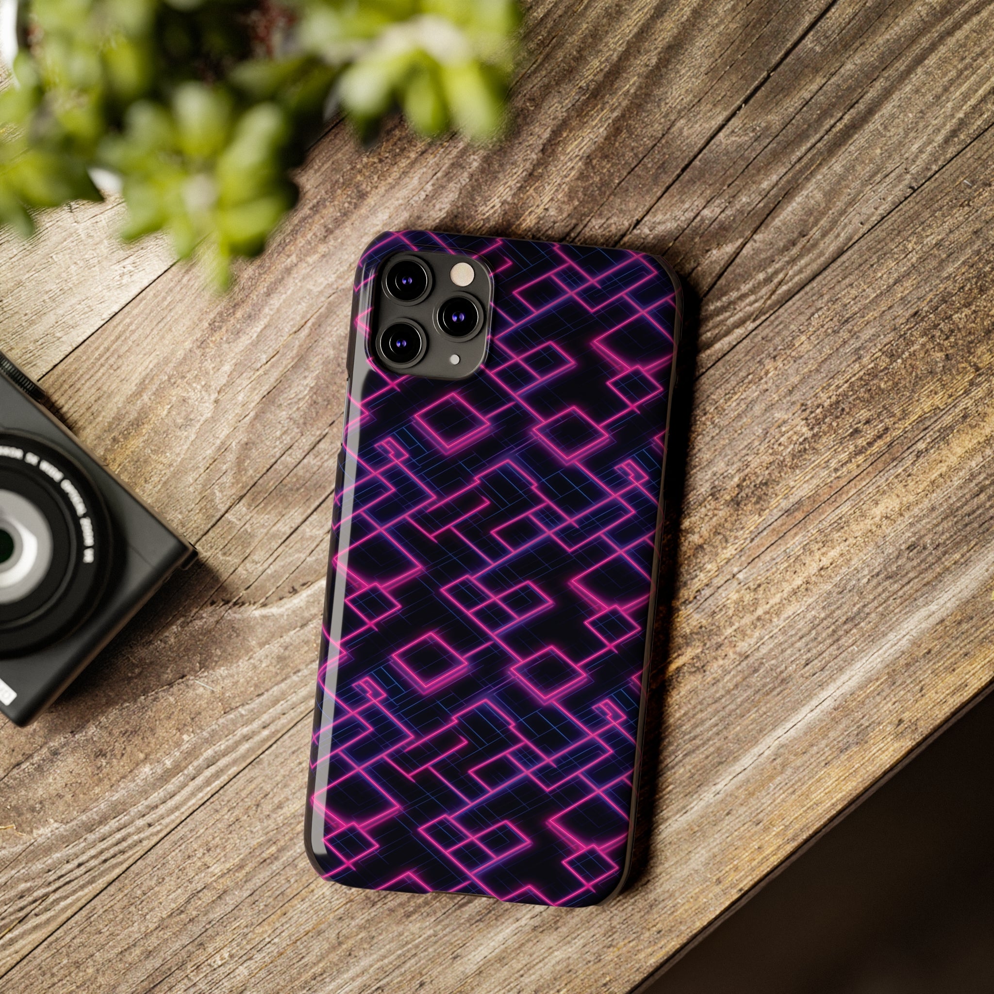 Slim Phone Cases (AOP) - Seamless Synthwave Designs 01