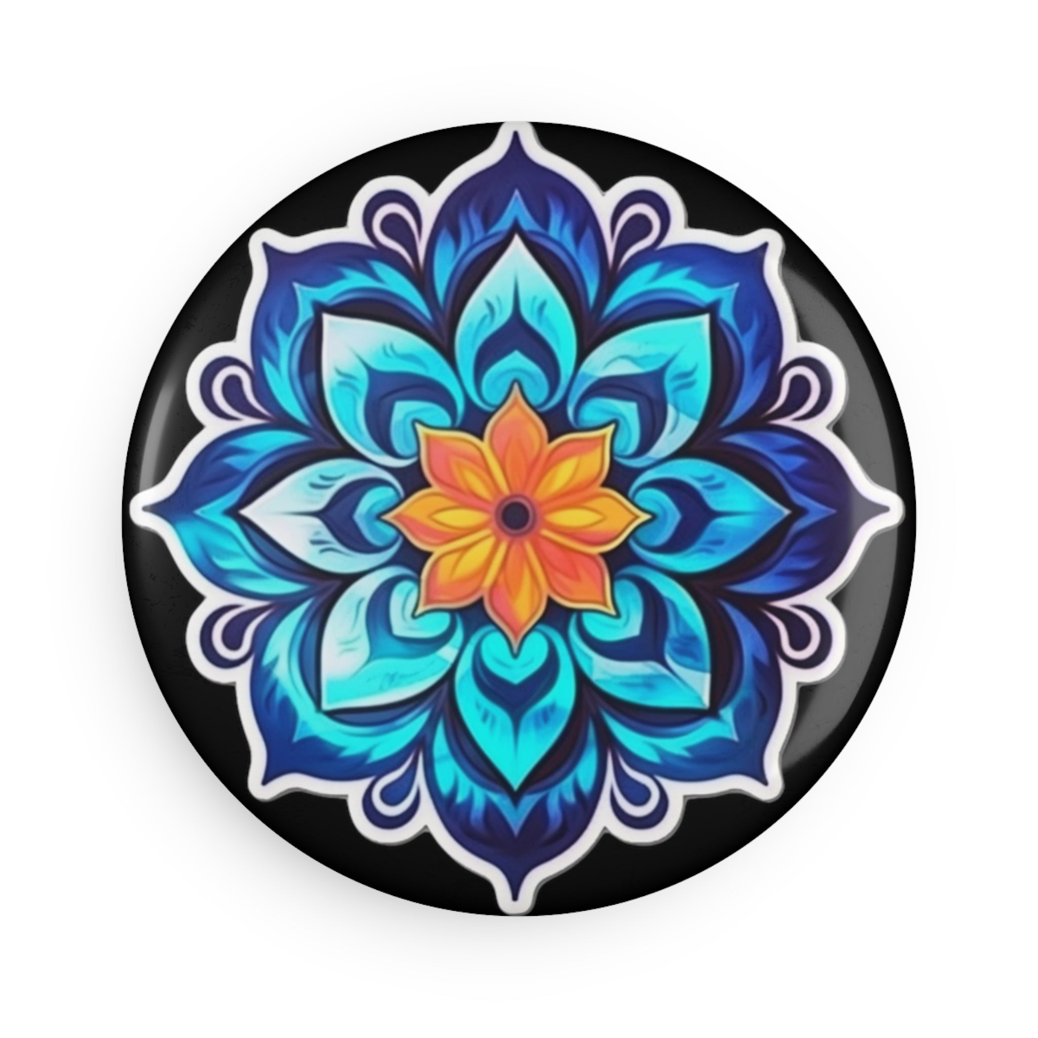 Button Magnet, Round (1 & 10 pcs) - Mandalas 14