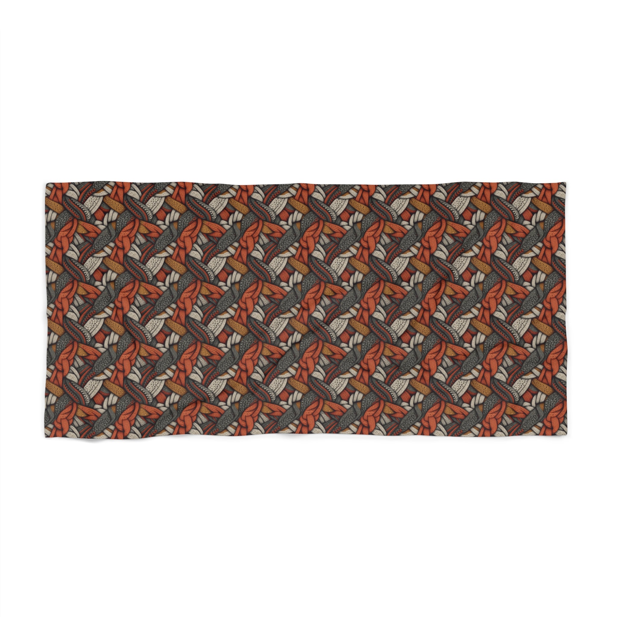 Beach Towel (AOP) - Seamless Knit Art Design 02