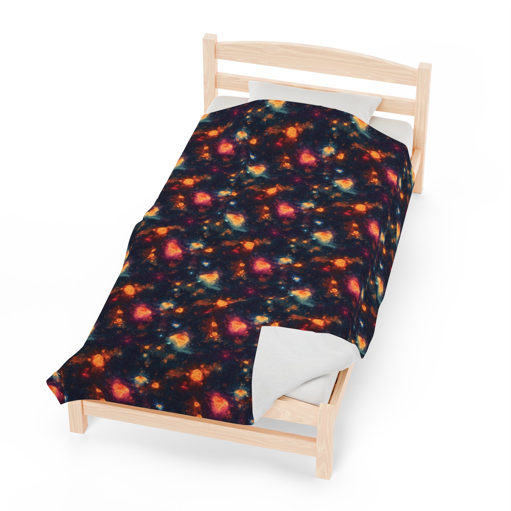 Velveteen Plush Blanket (AOP) - Fantasy Galaxies 07