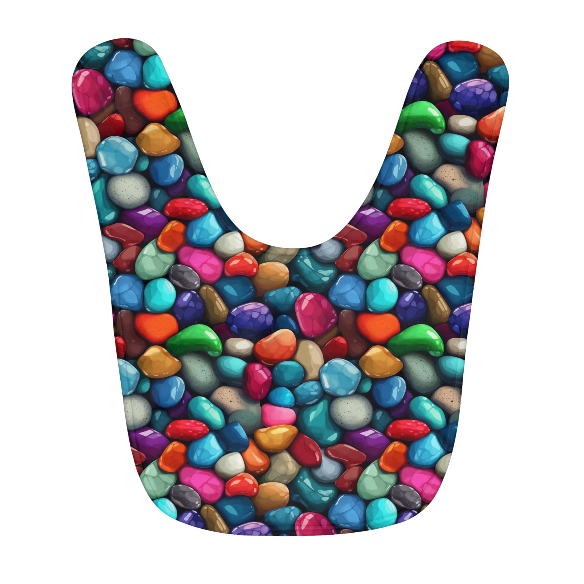 Fleece Baby Bib (AOP) - Seamless Rocks Design 05