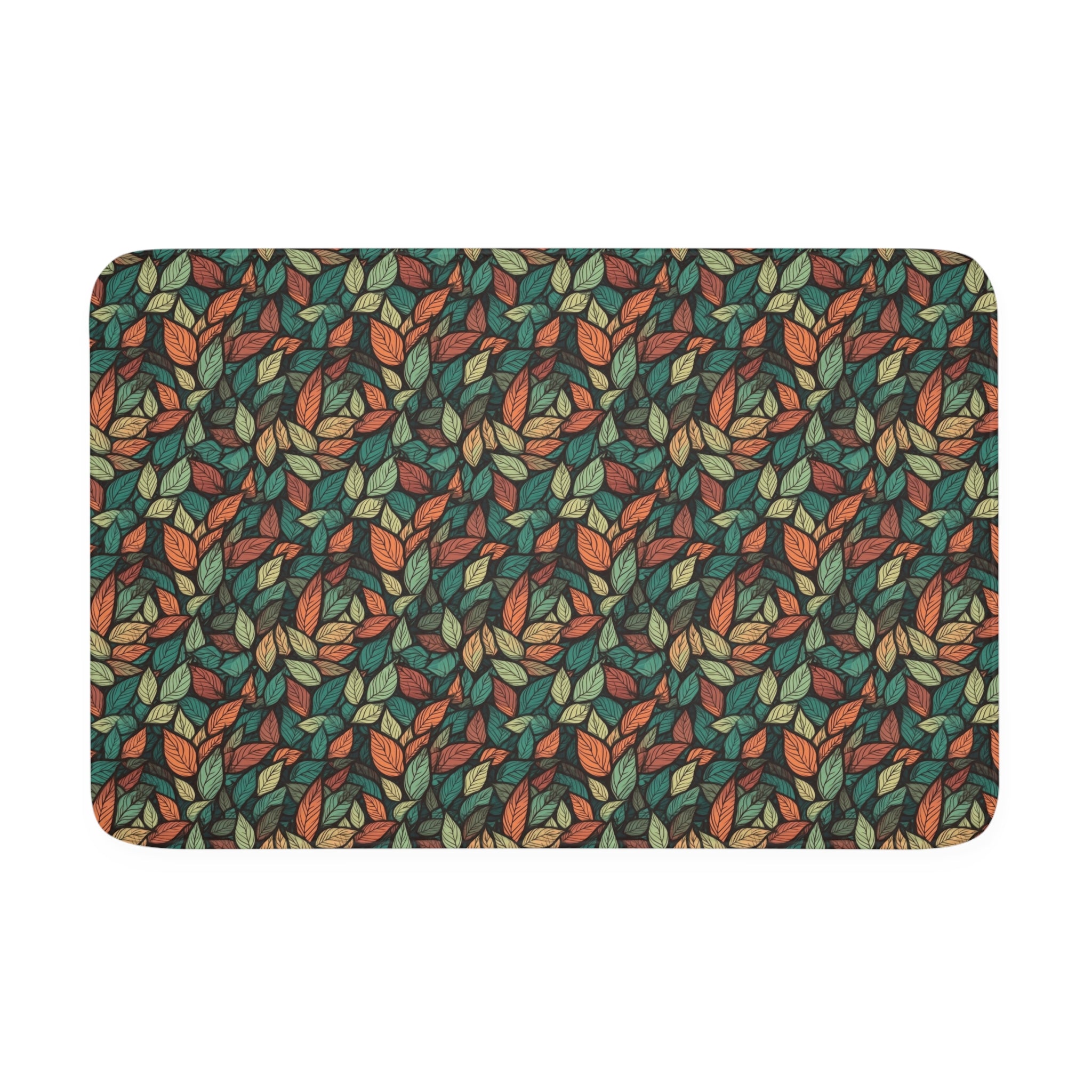 Memory Foam Bath Mat (AOP) - Seamless Leaves Designs