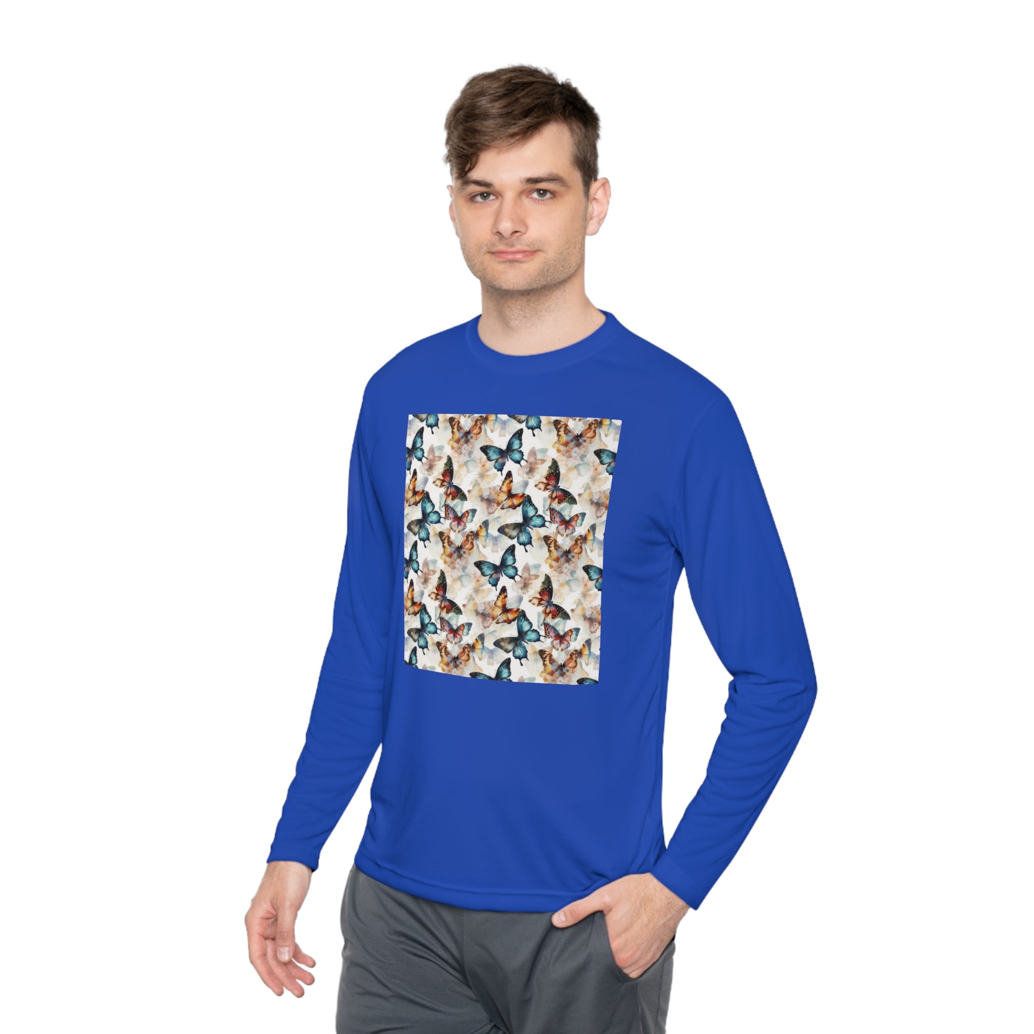 Unisex Lightweight Long Sleeve Tee (AOP) - Abstract Designs 08