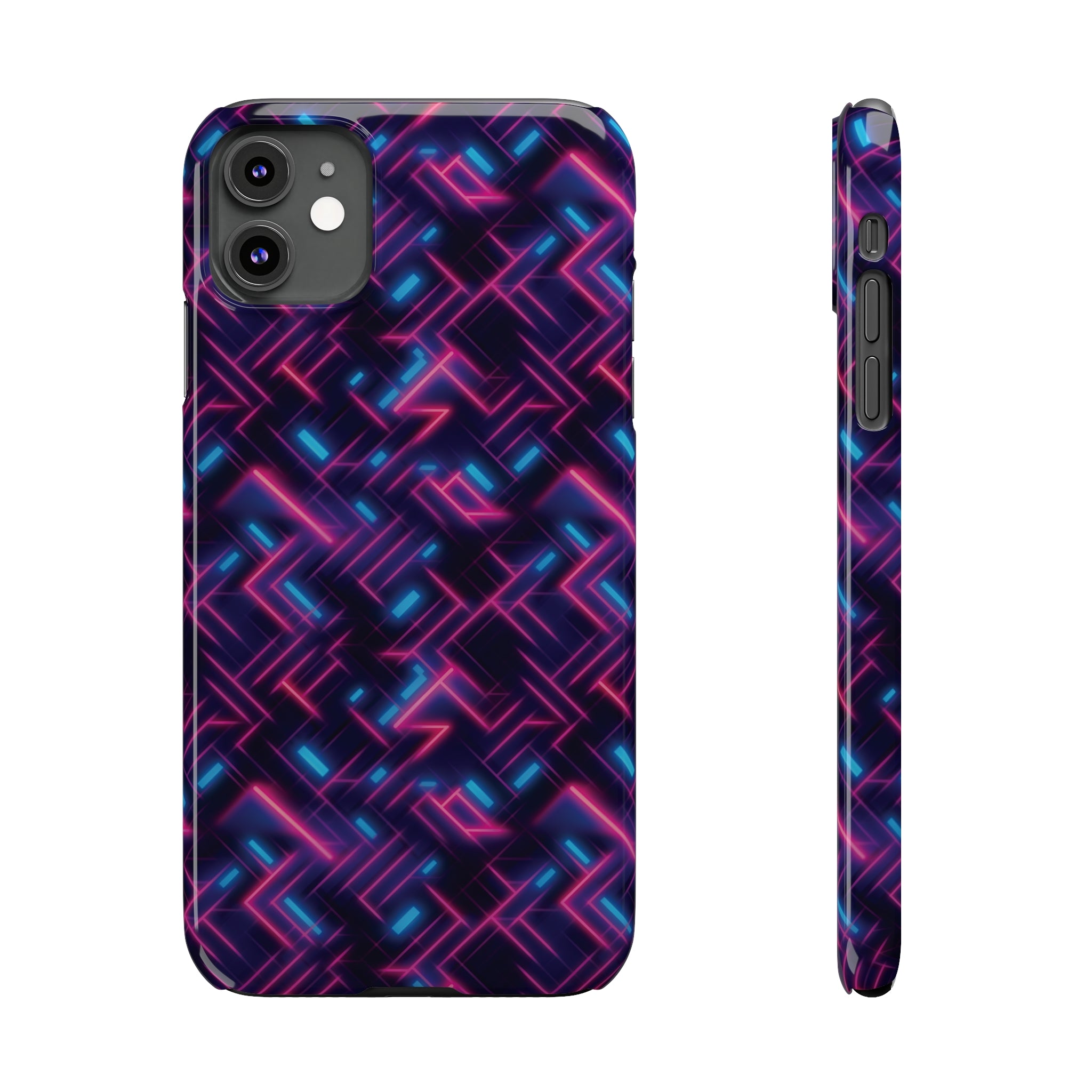 Slim Phone Cases (AOP) - Seamless Synthwave Designs 02