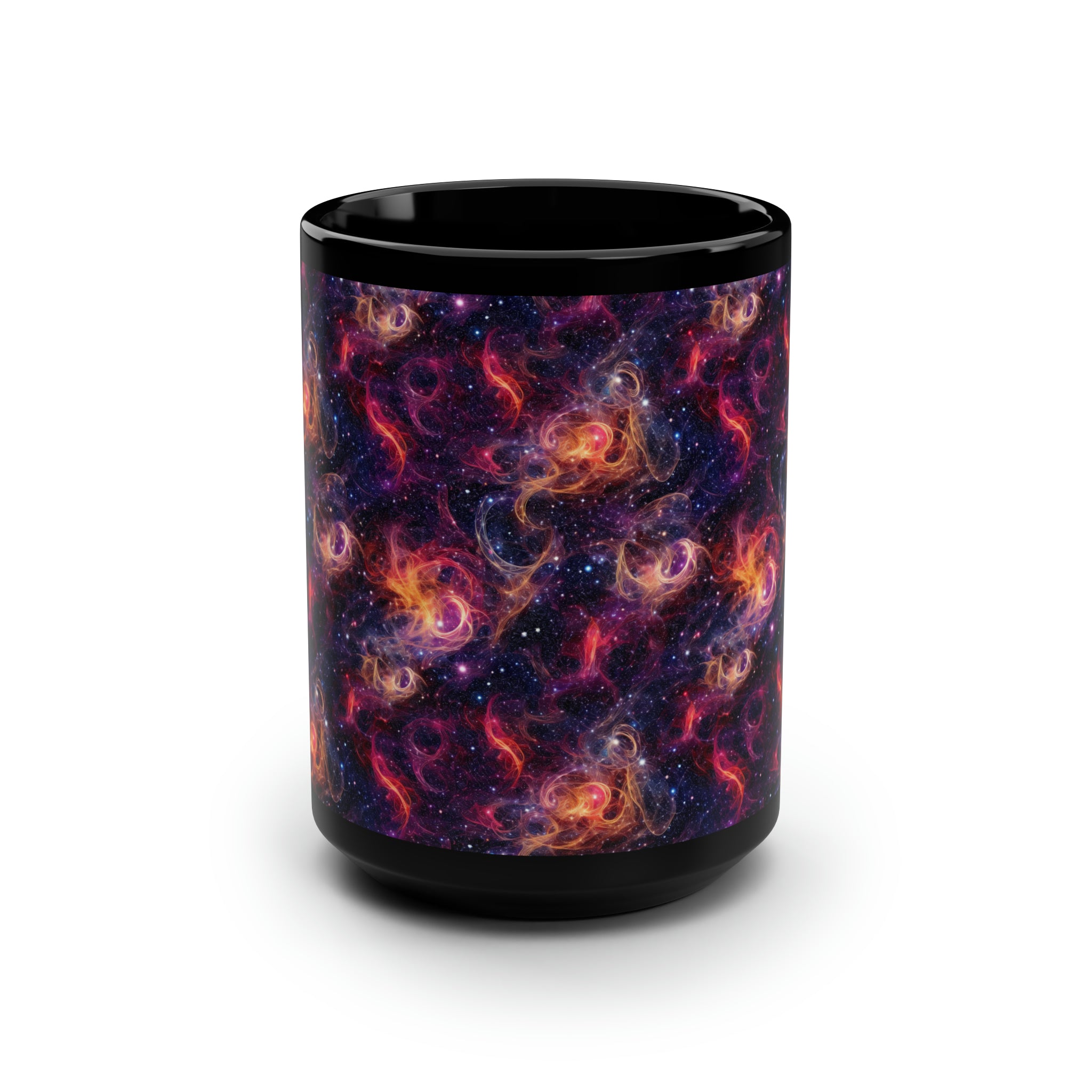 Black Mug, 15oz (AOP) - Fantasy Galaxies 01
