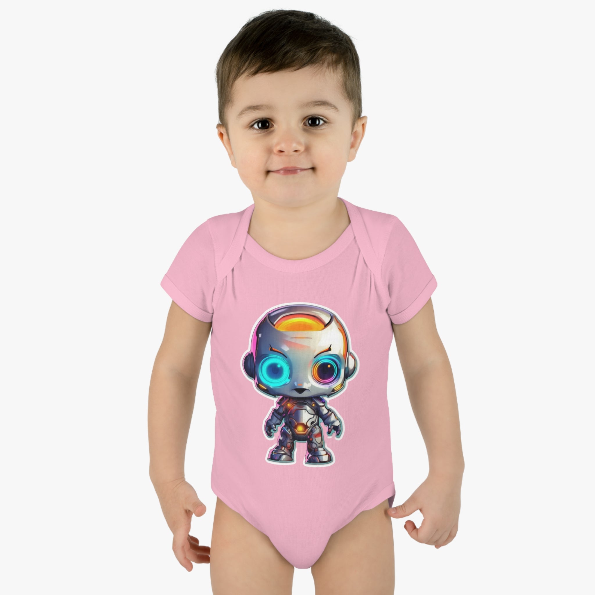 Infant Baby Rib Bodysuit - Bumble, Robot Pop Art 04