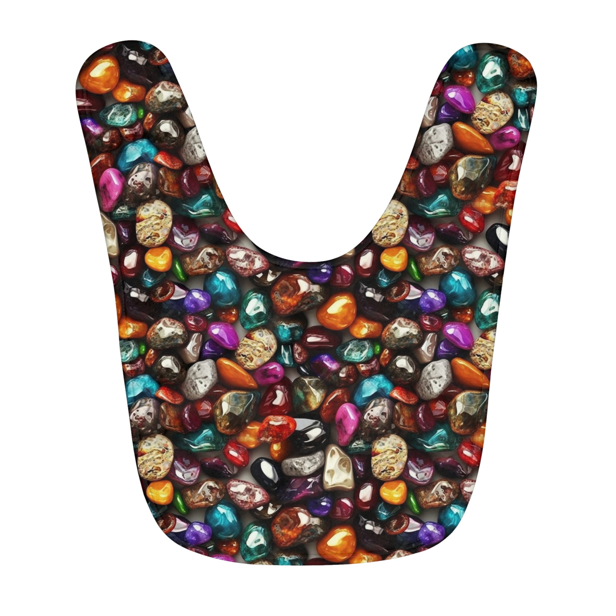 Fleece Baby Bib (AOP) - Seamless Rocks Design 02