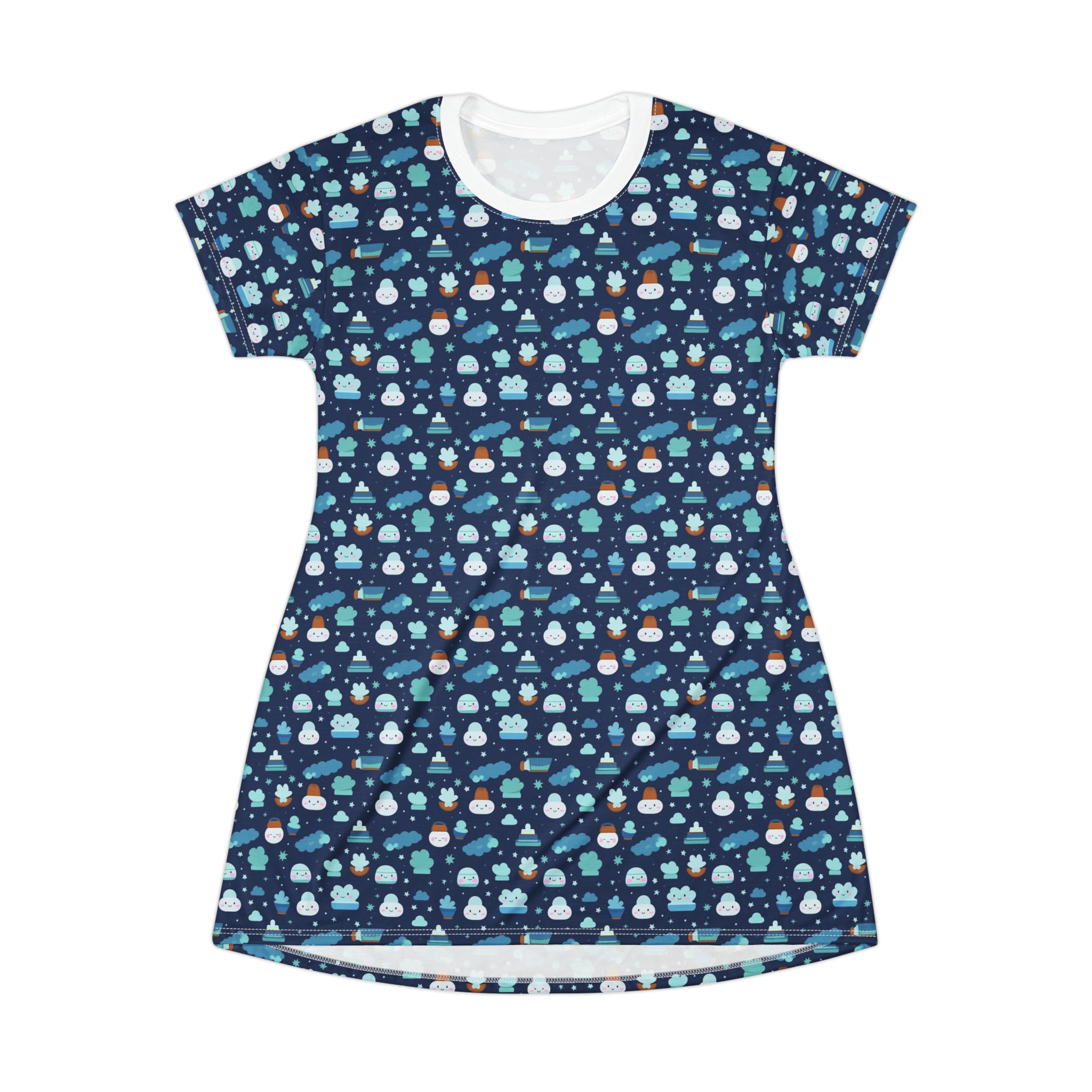 T-Shirt Dress (AOP) - Adorable Seamless Design 08