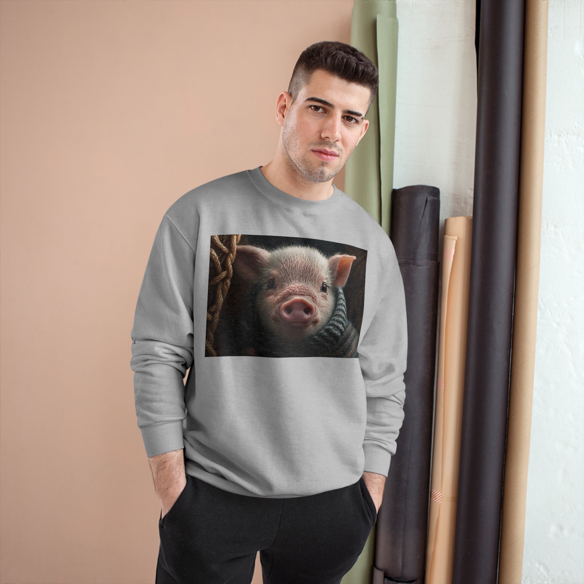 Champion Sweatshirt - Knit Animals, Piglet