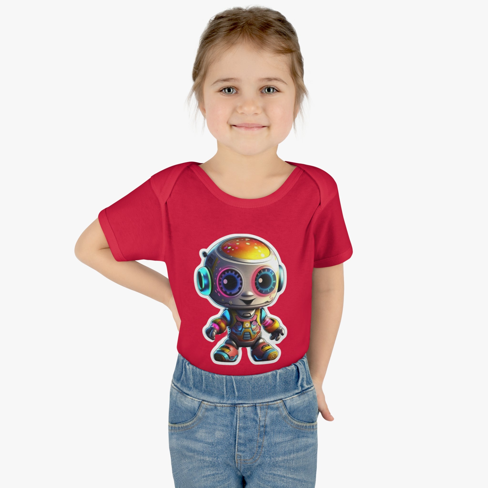 Infant Baby Rib Bodysuit - Circuit, Robot Pop Art 08