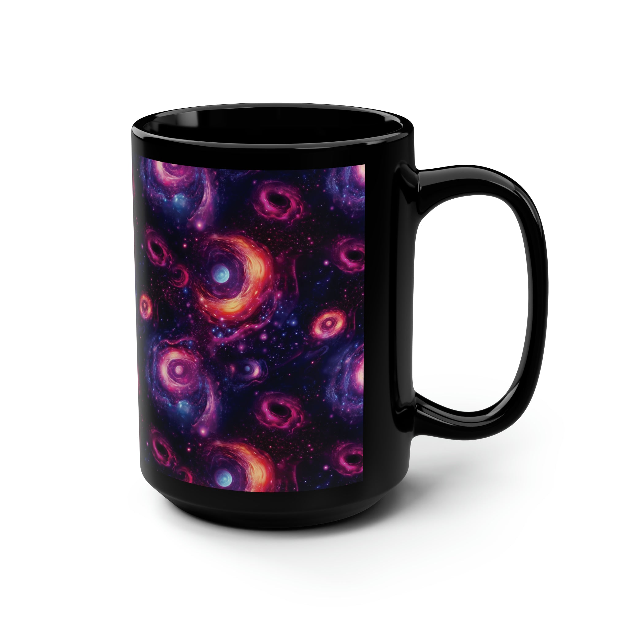 Black Mug, 15oz (AOP) - Fantasy Galaxies 05