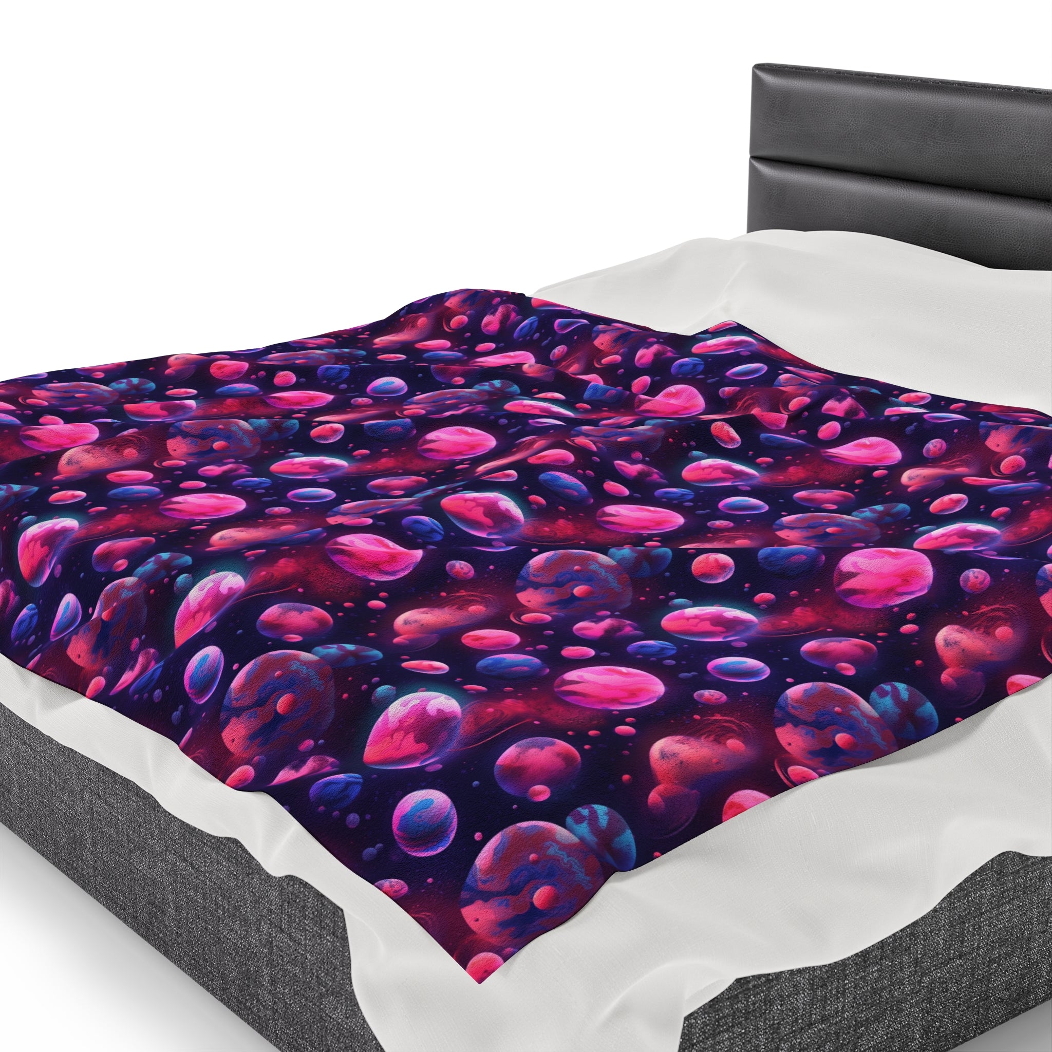 Velveteen Plush Blanket (AOP) - Fantasy Galaxies 09